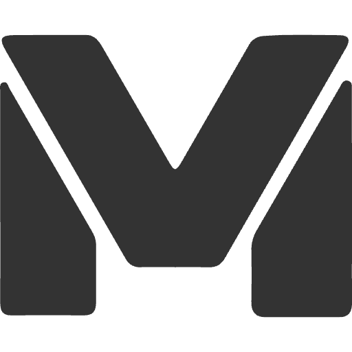 Black and gray stylized letter V with thick lines.