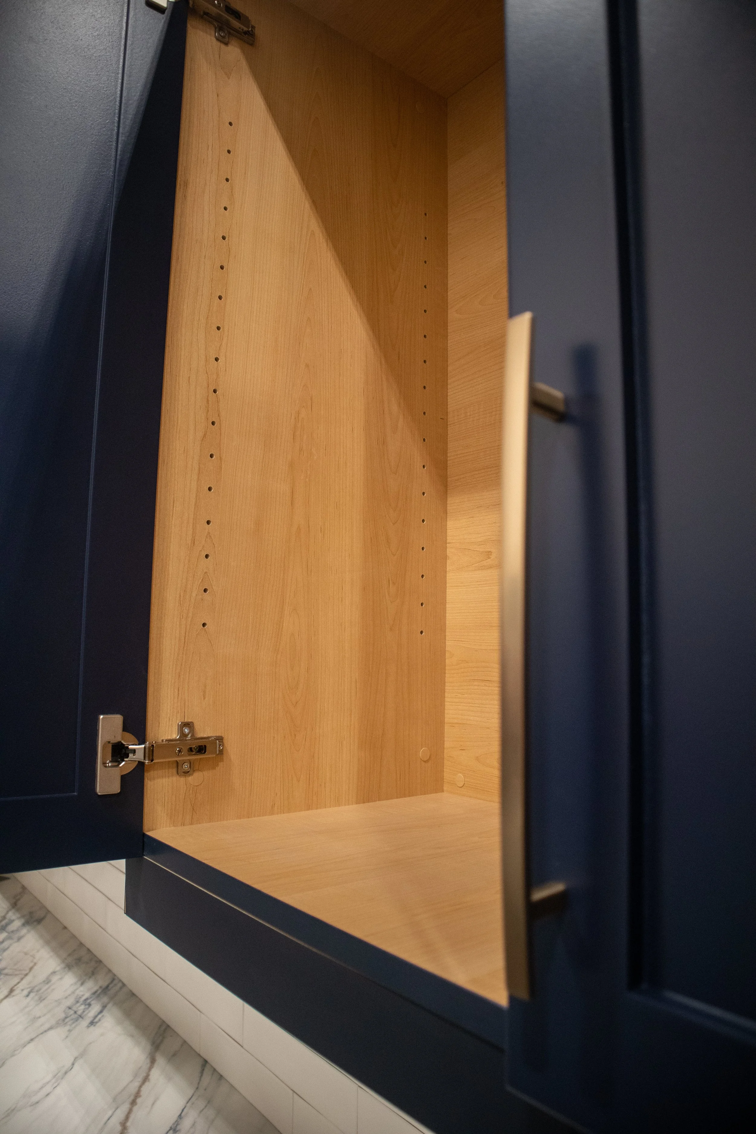 Detailed view of custom cabinets