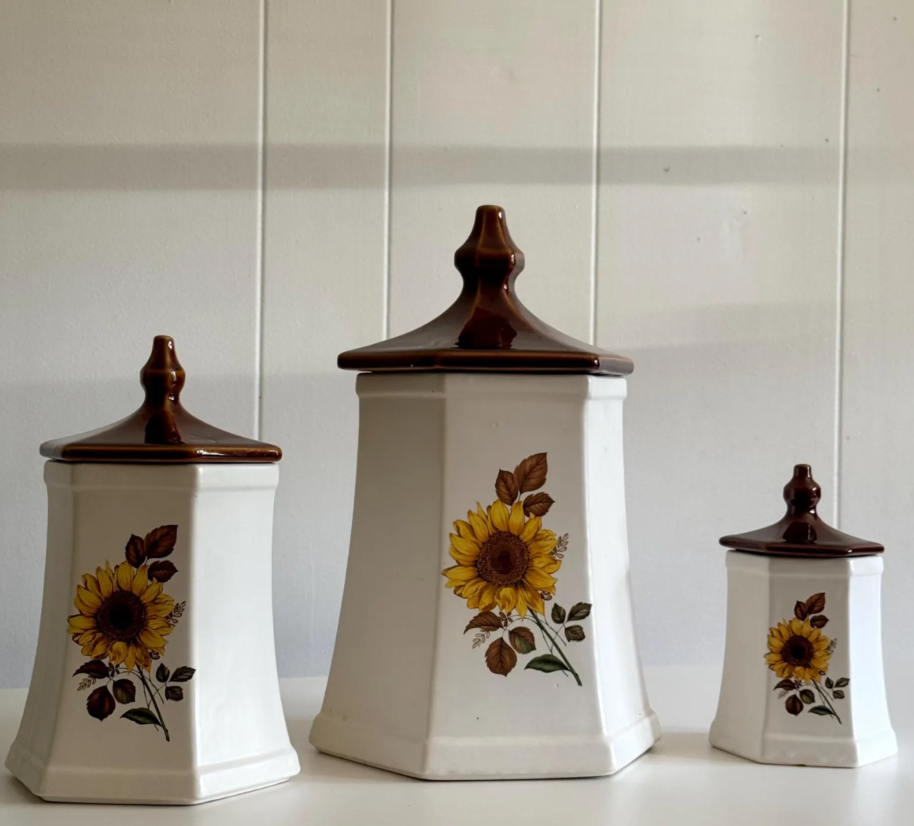Vintage McCoy Sunflower Canister Set