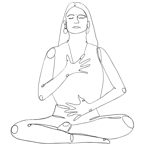 Geometrische Zeichnung eines skizzierten Quadrats mit Abschnitten, die von vertikalen, horizontalen und kreisförmigen Linien unterteilt werden.