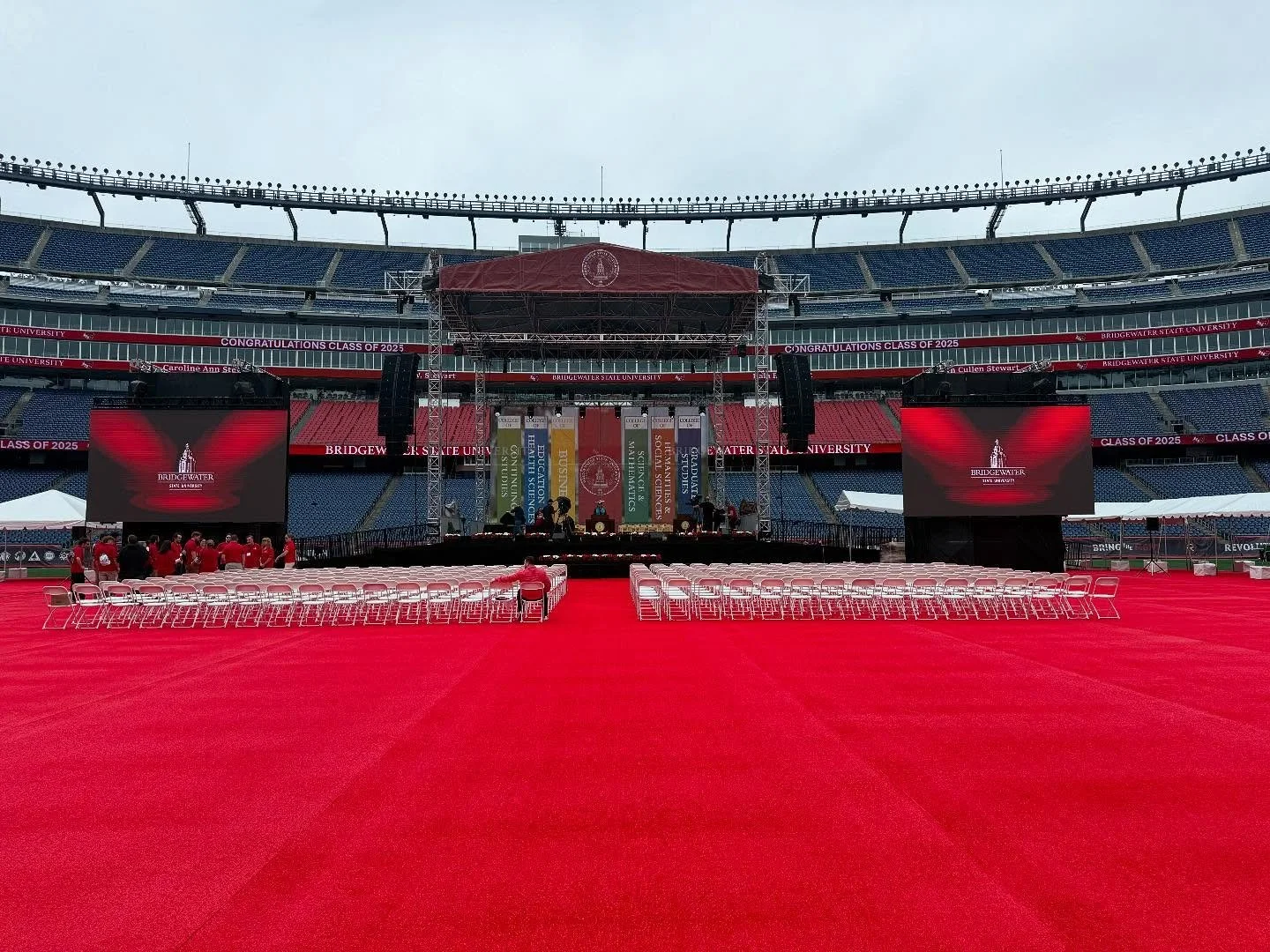 Always a great day supporting our friends at @stagedge_usa with lighting and video for today&rsquo;s event.  Our new @uniluminofficial looking great on the 50 yard line.