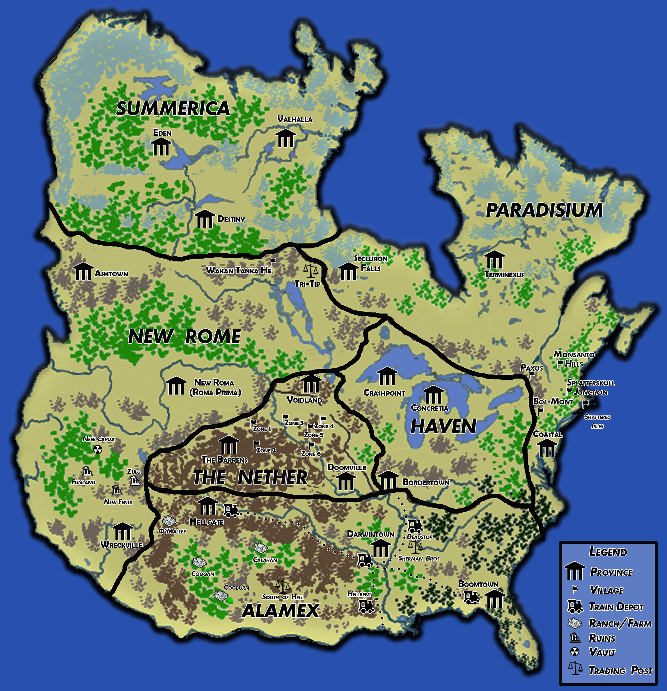 NEW Dystopian Dawn WORLD MAP