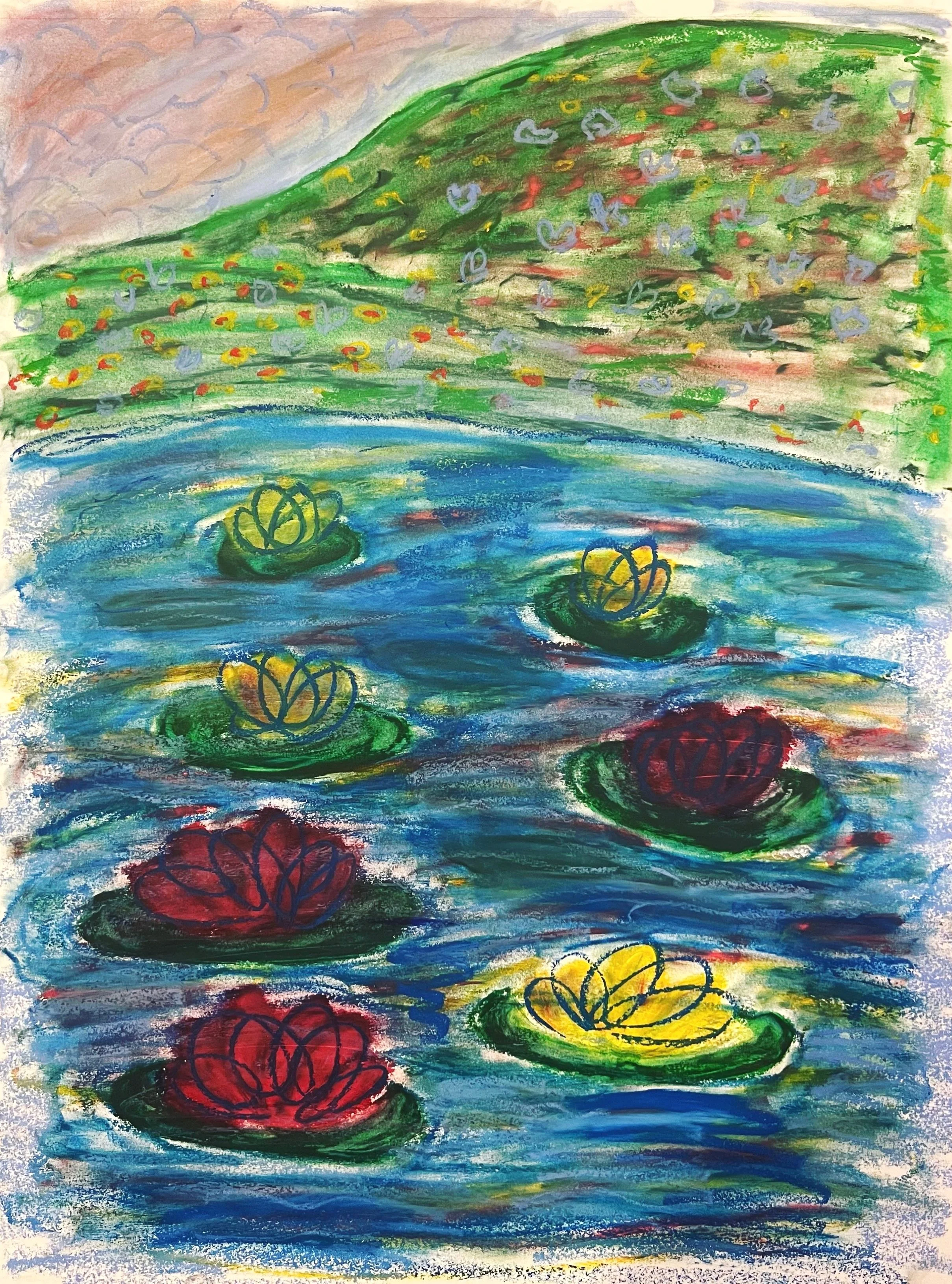 "Lilies" | Oil Pastel on Paper | 18"X24" | 2024