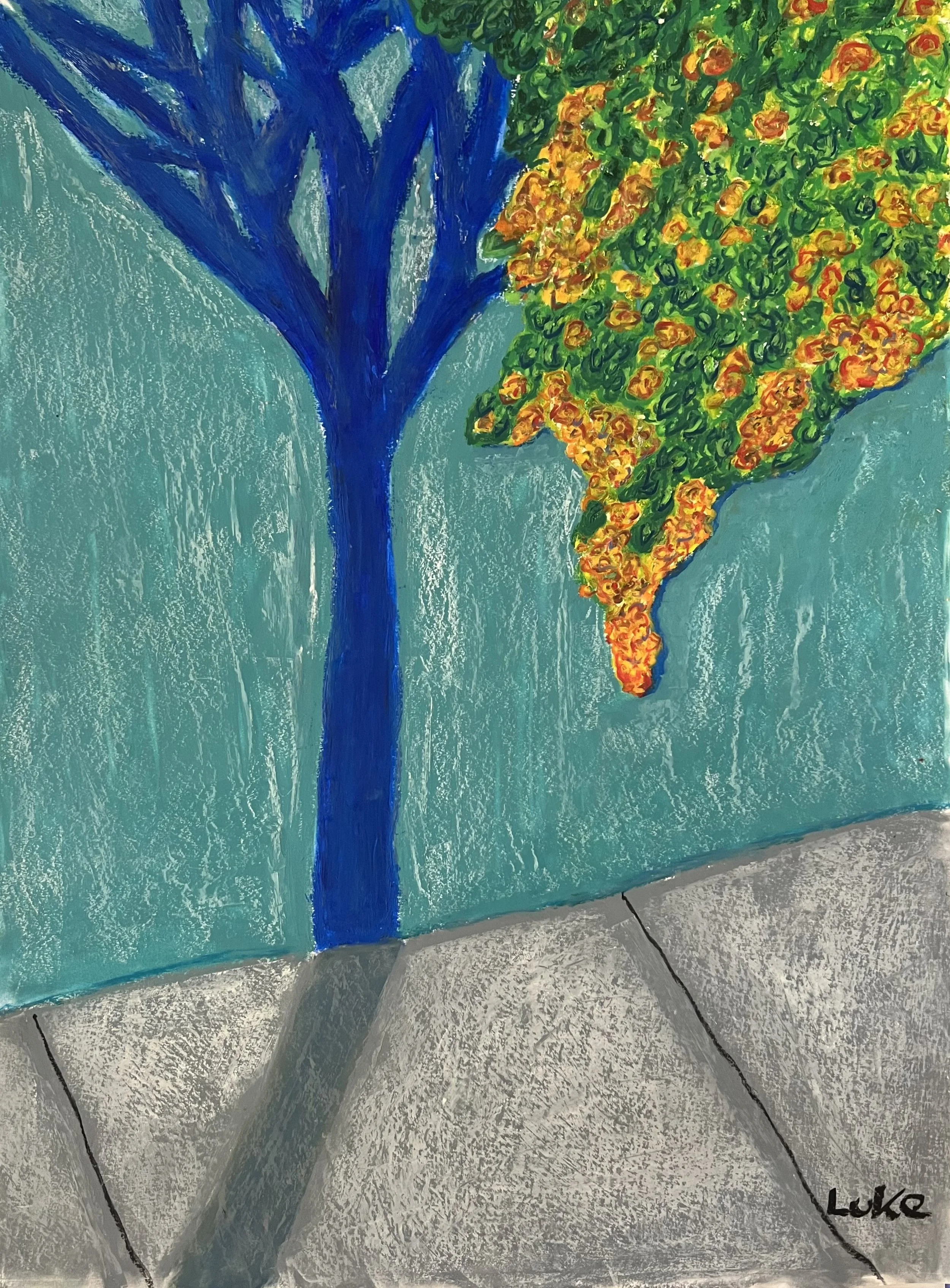 "Shadow" | Oil Pastel on Paper | 18"X24" | 2024