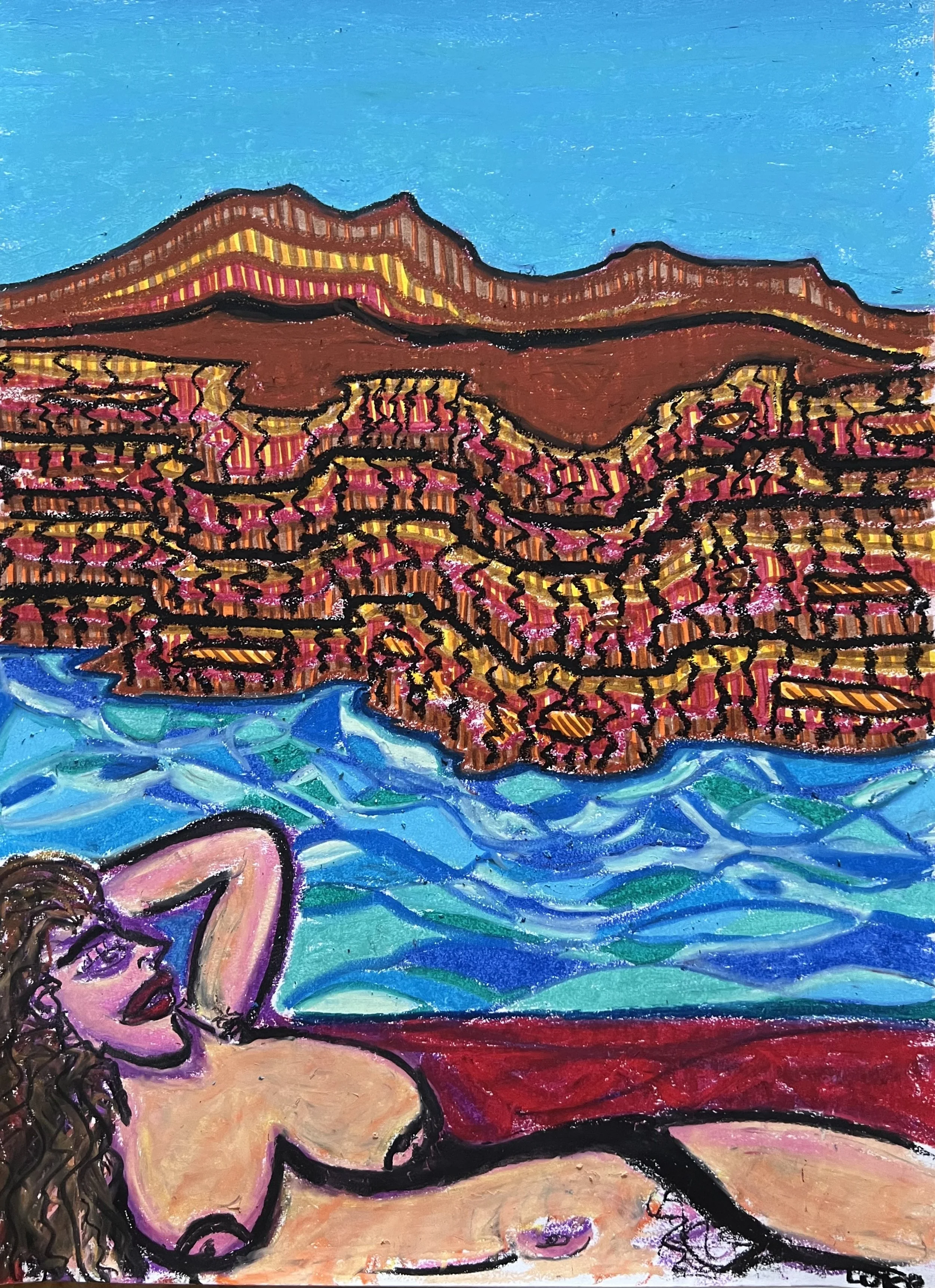 "Tangier Dream" | Oil Pastel on Paper | 18"X24" | 2022