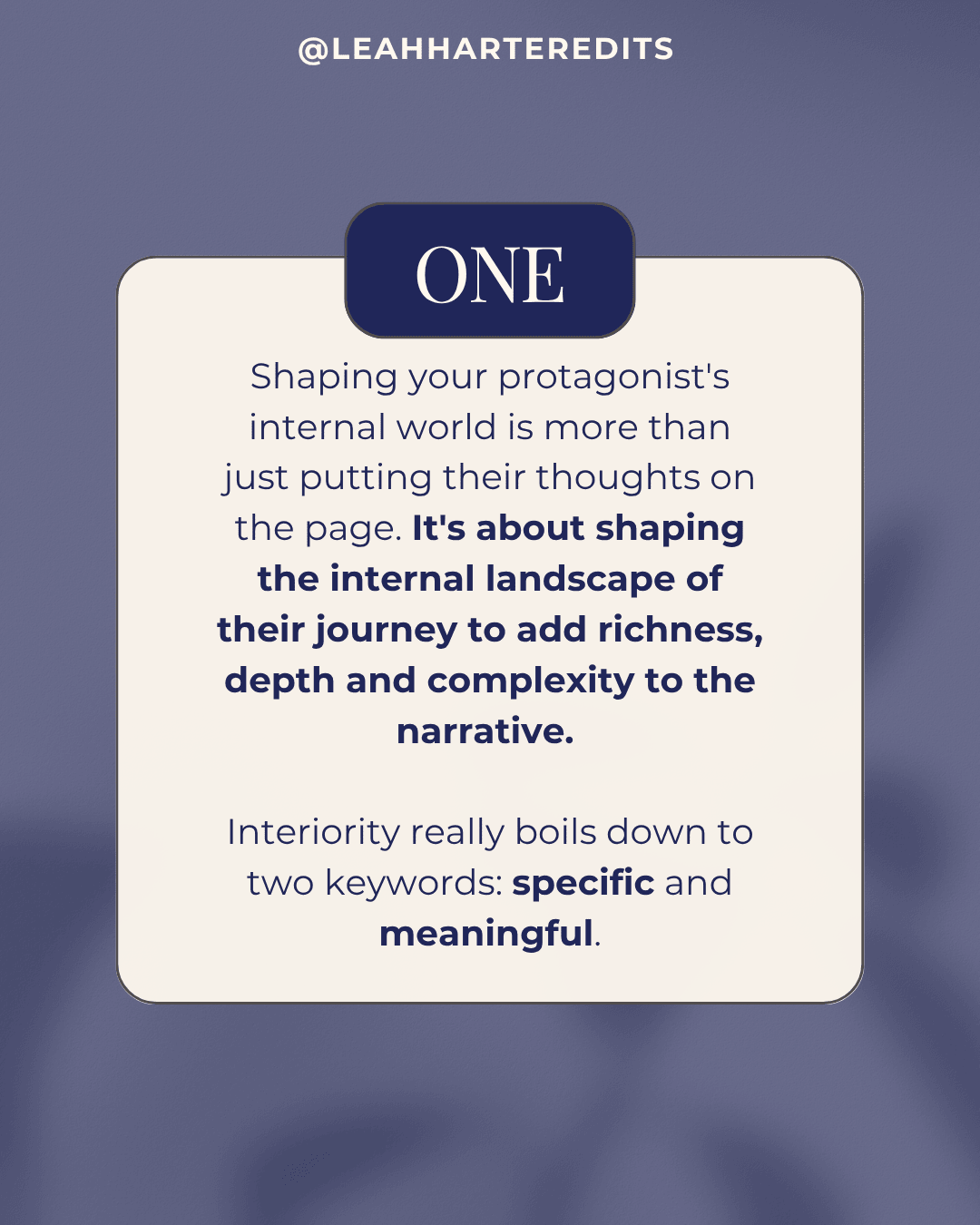 Image describing how to add richness, depth and complexity to character interiority.