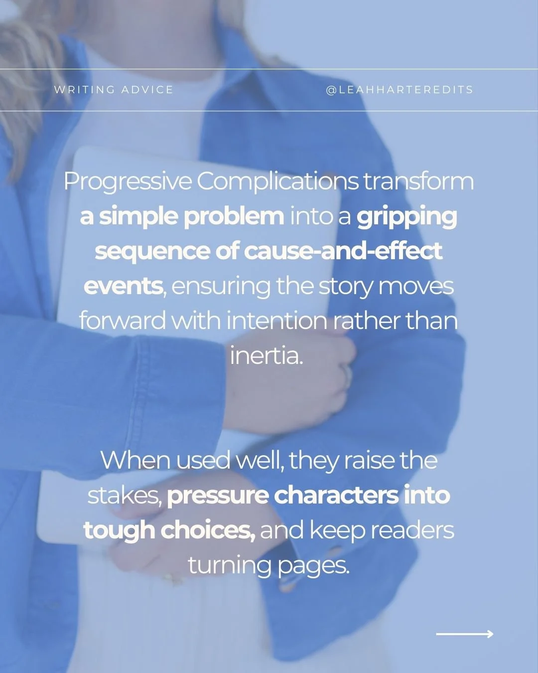 Picture of an editor with text describing what a progressive complication is.