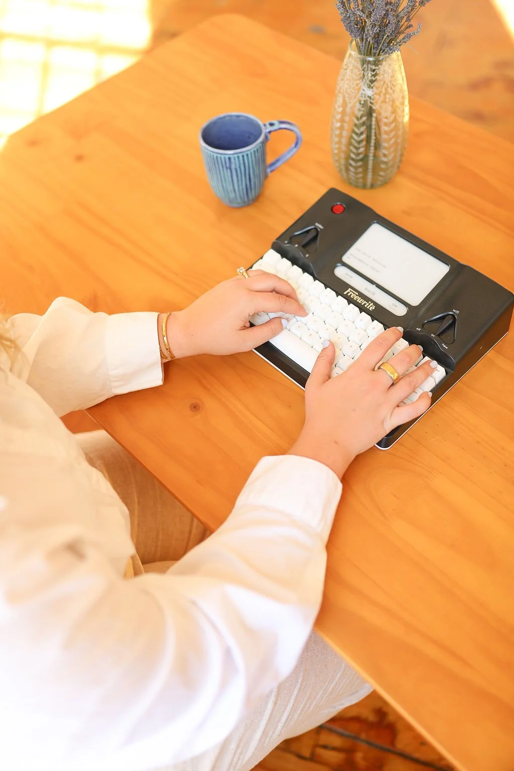 Image of a book editor editing a romantasy manuscript.