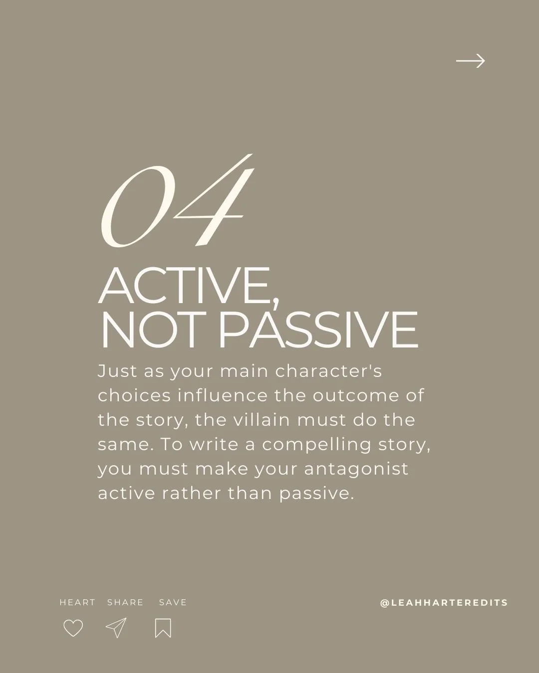 Image explaining that antagonists must be active not passive.