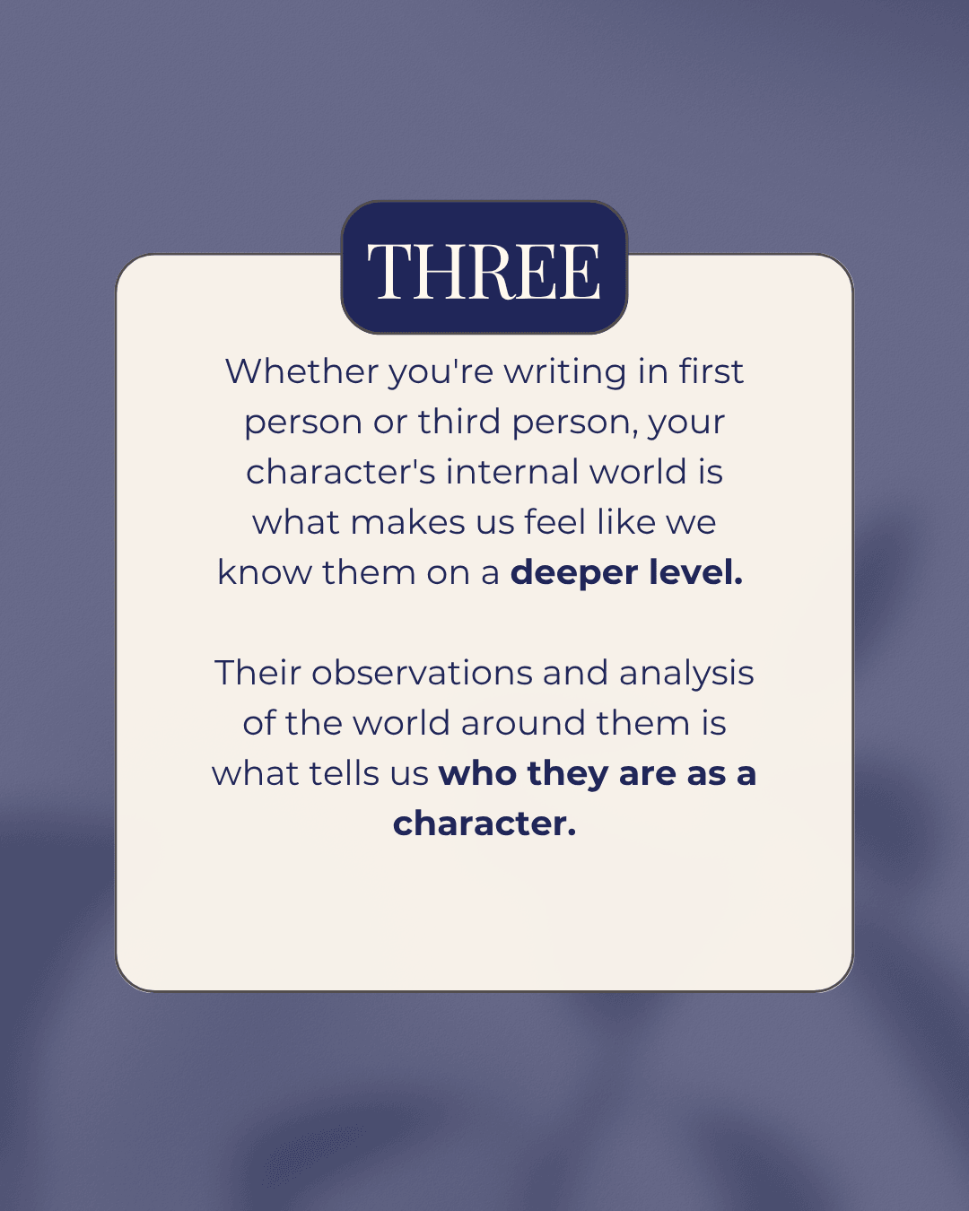 Image describing how to use interiority to deepen character development.