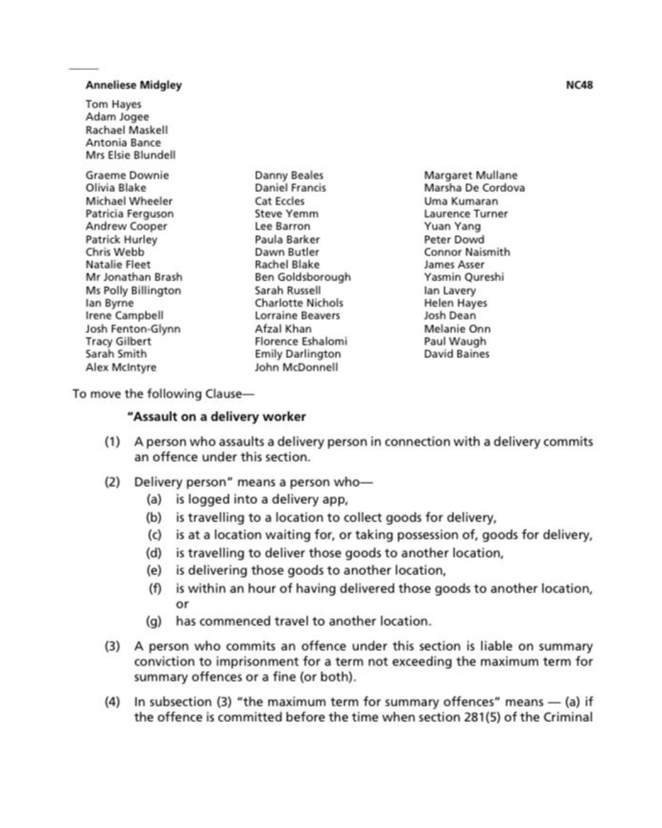 🚚 Shop workers and delivery drivers deserve respect and protection from abuse at work. 
&nbsp;
Great to support my friend, @anneliesemidgley, amendment to the Crime and Policing Bill to extend assault protections to home delivery drivers - no one de