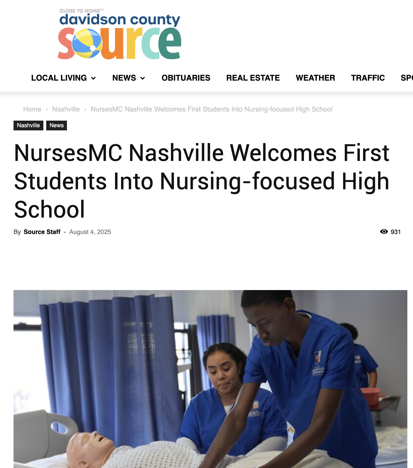 NursesMC Nashville Welcomes First Students Into Nursing-focused High School