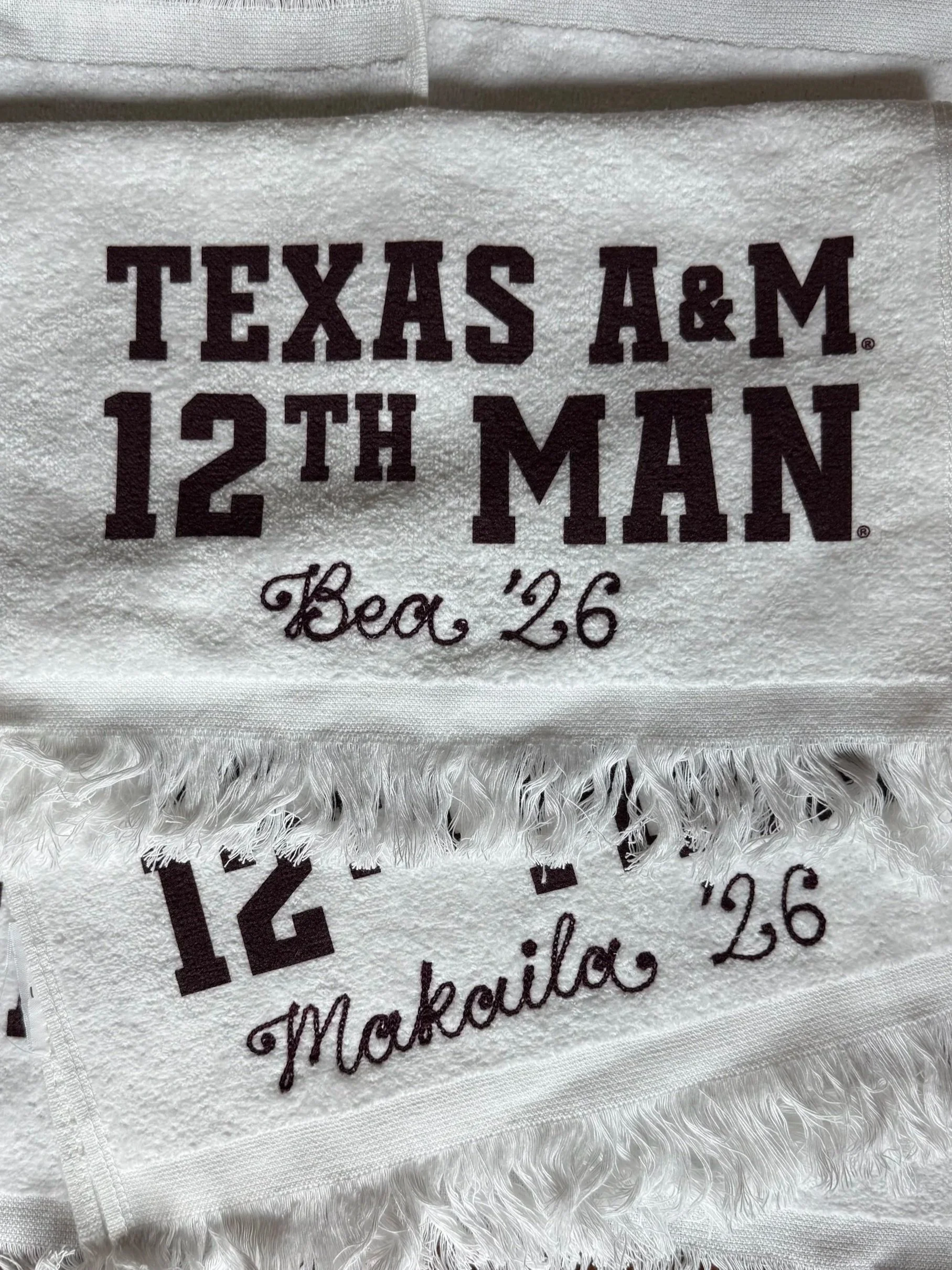 Chainstitched Game Day Towel - Name and Class Year