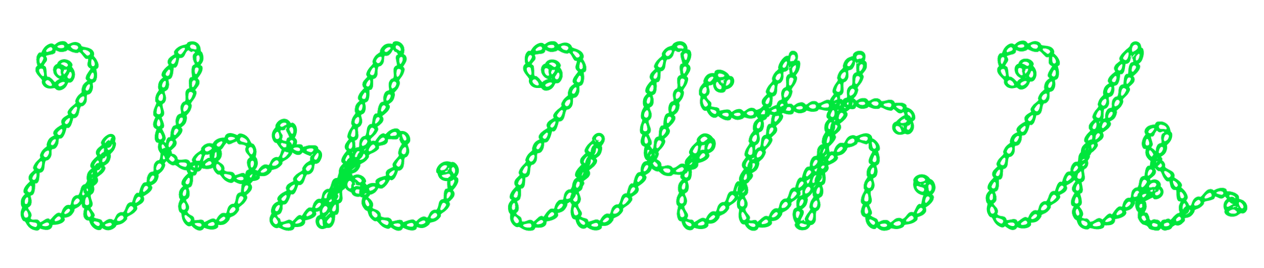 Text that reads "Welcome" in green cursive letters on a black background.