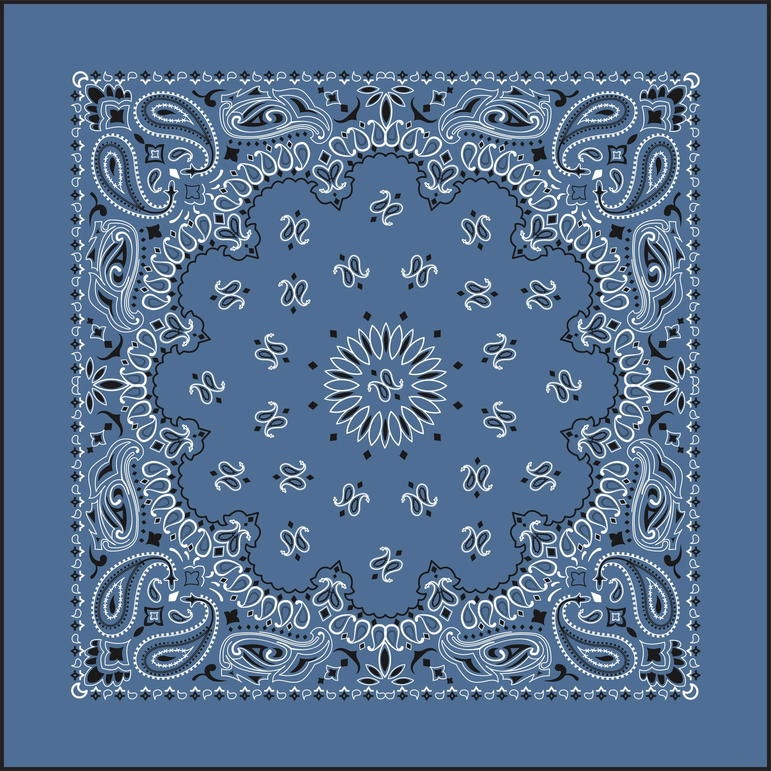 Chainstitched Light Blue Bandana