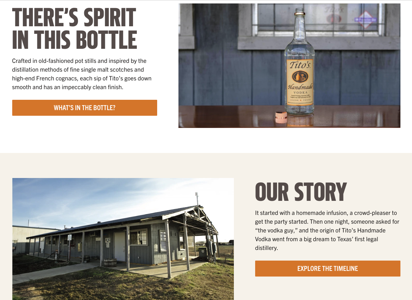 Tito's Handmade Vodka About Page