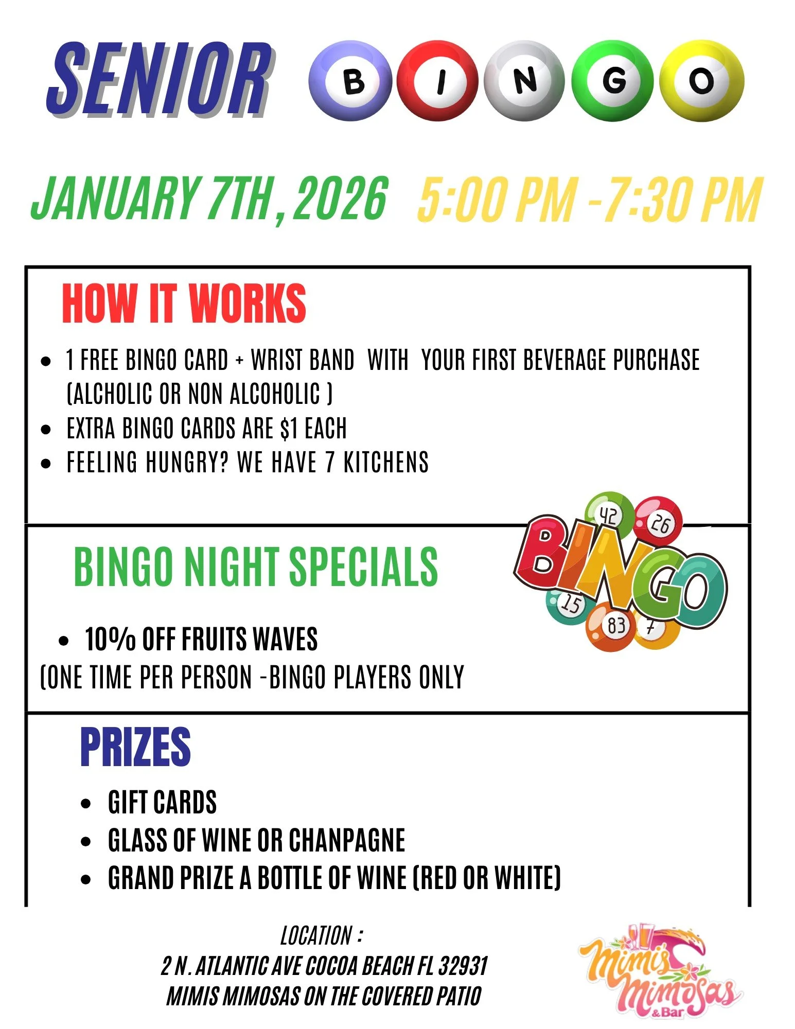 SENIOR BINGO NIGHT