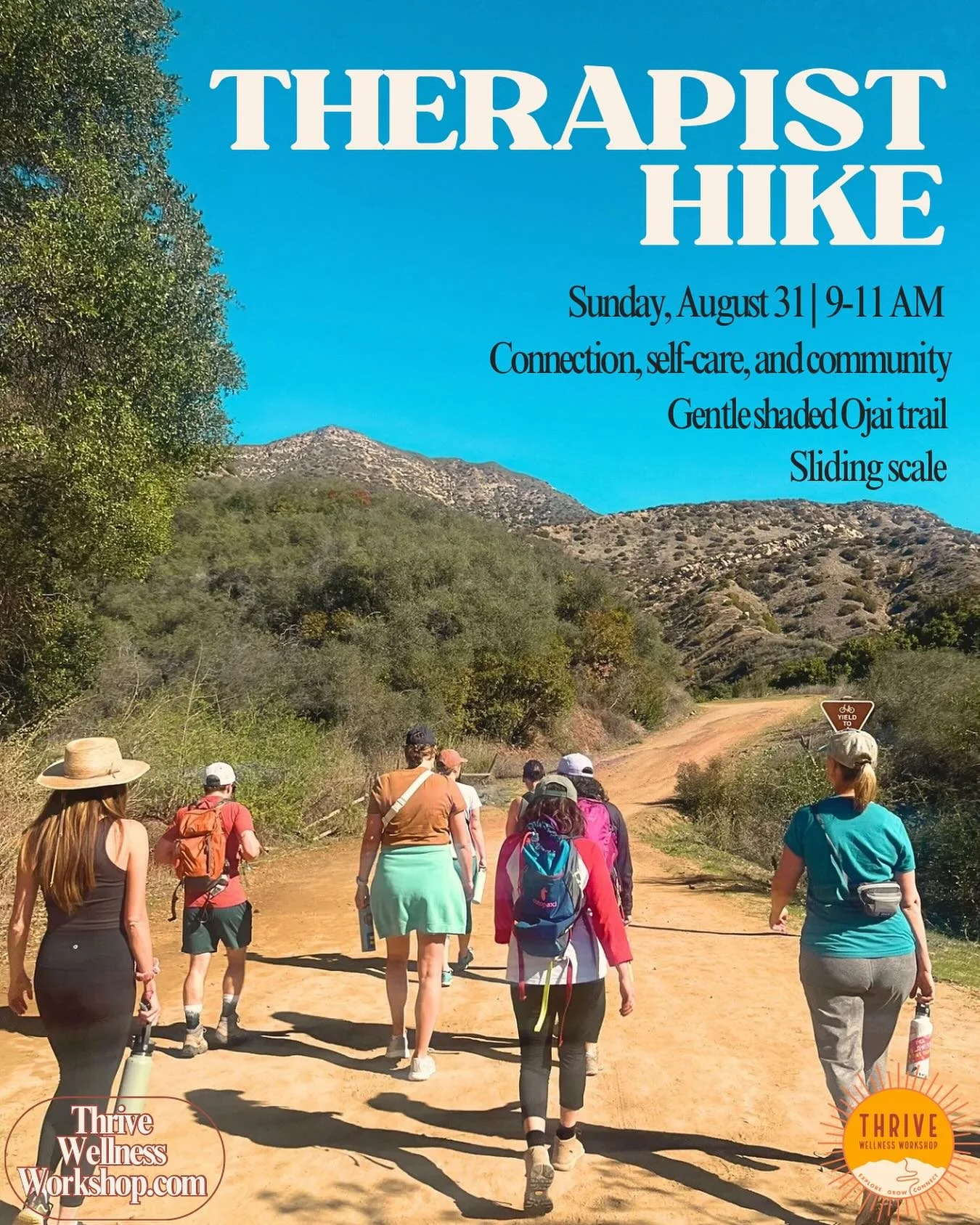 I&rsquo;m so excited to be co-leading this therapist hike with @thrive_wellness_workshop on August 31st! This is an amazing opportunity to connect with other therapists, build community, and reflect on what you&rsquo;re holding and carrying in your w
