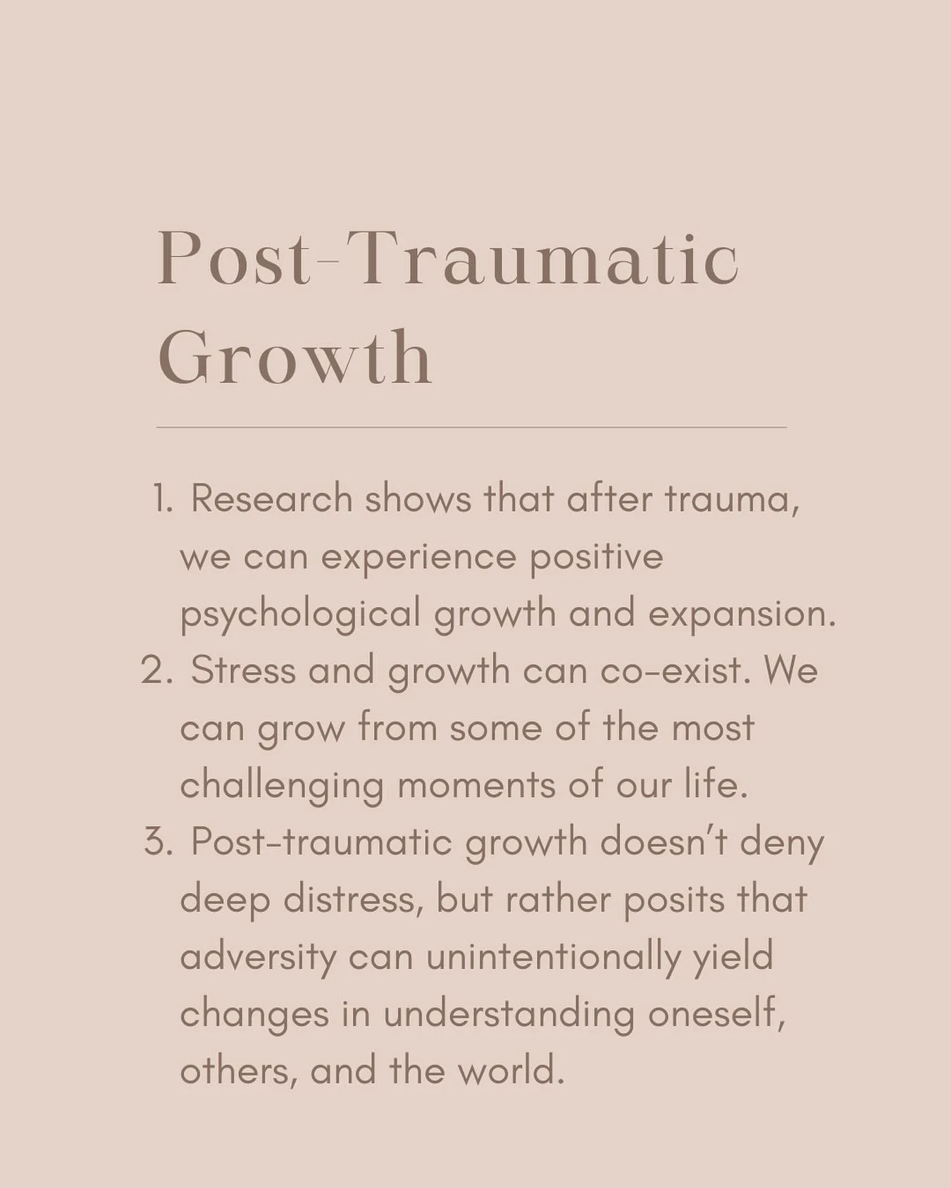 Research shows that positive psychological change is possible after a life crisis or traumatic event. Trauma has the power to transform entrenched beliefs, and creates openings for new ways of thinking and moving through the world. 

This finding is 