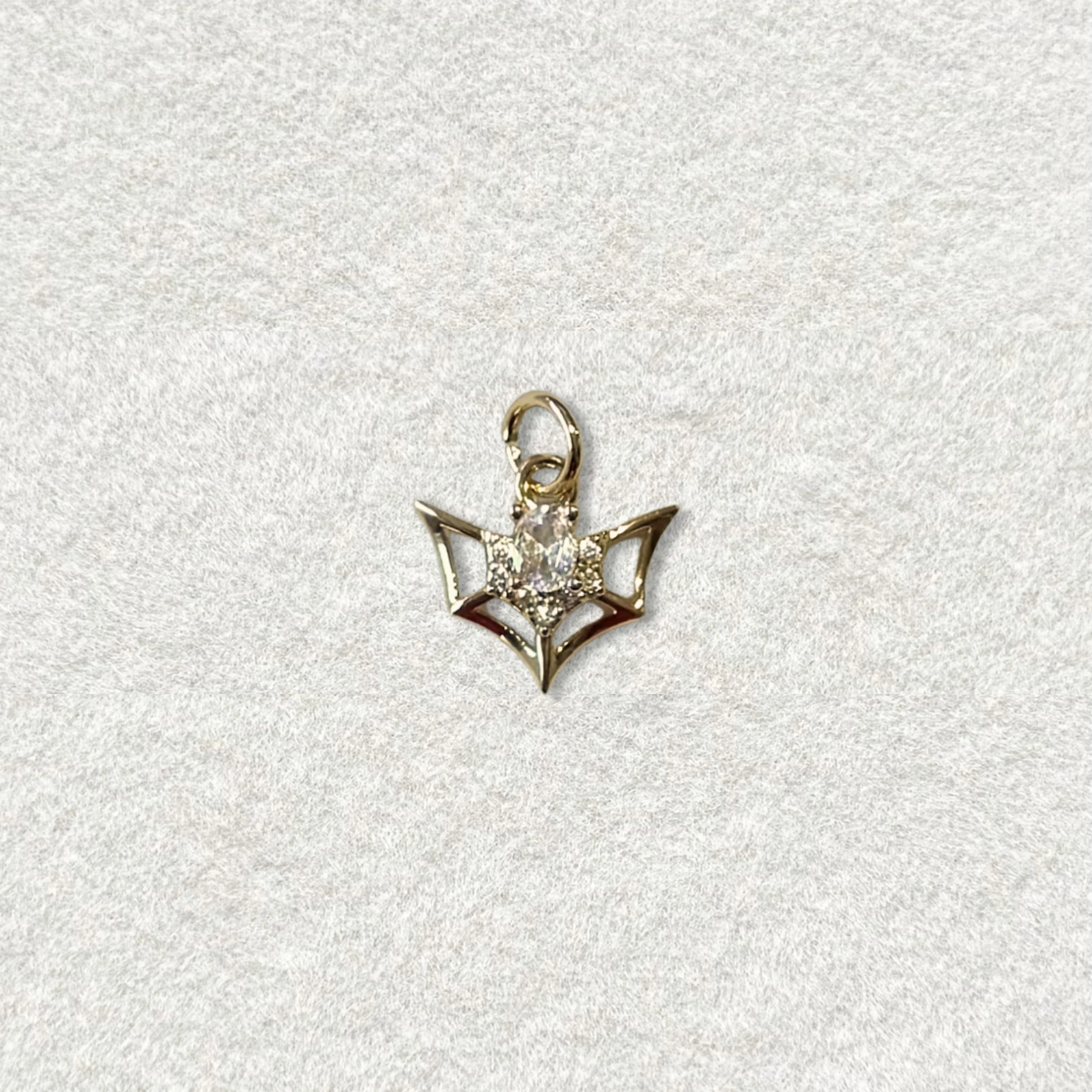 18K CZ Bat Charm