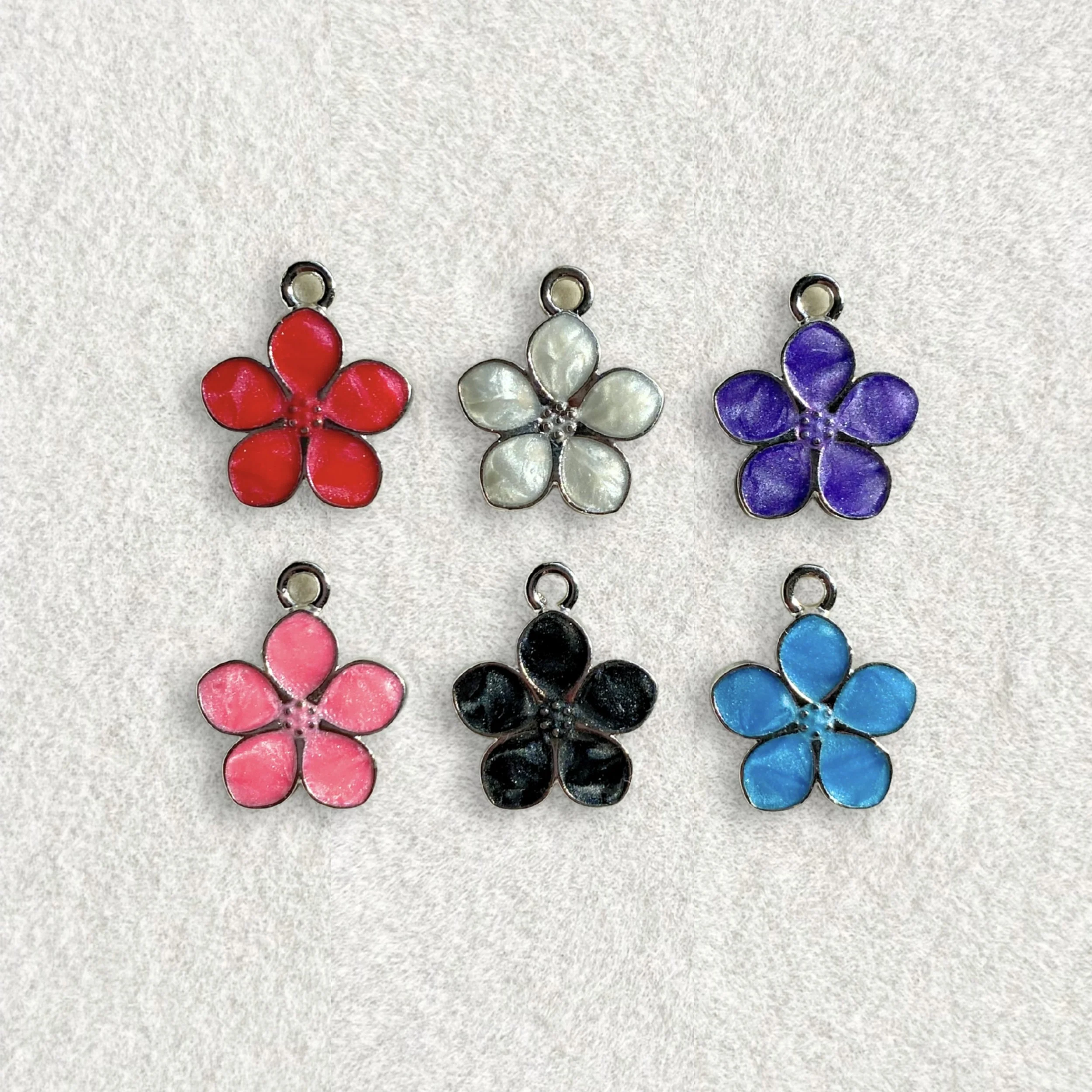 Silver Sakura Flower Charm