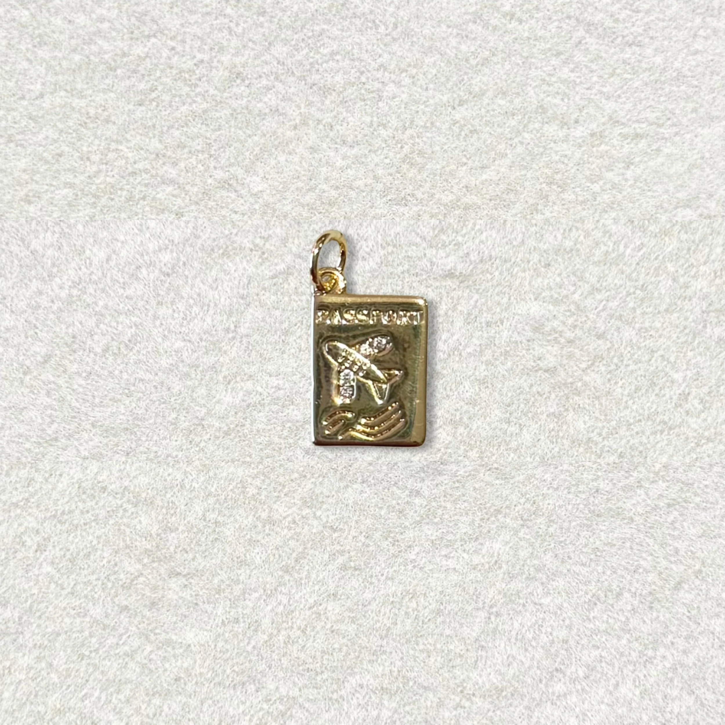 18K CZ Passport Charm