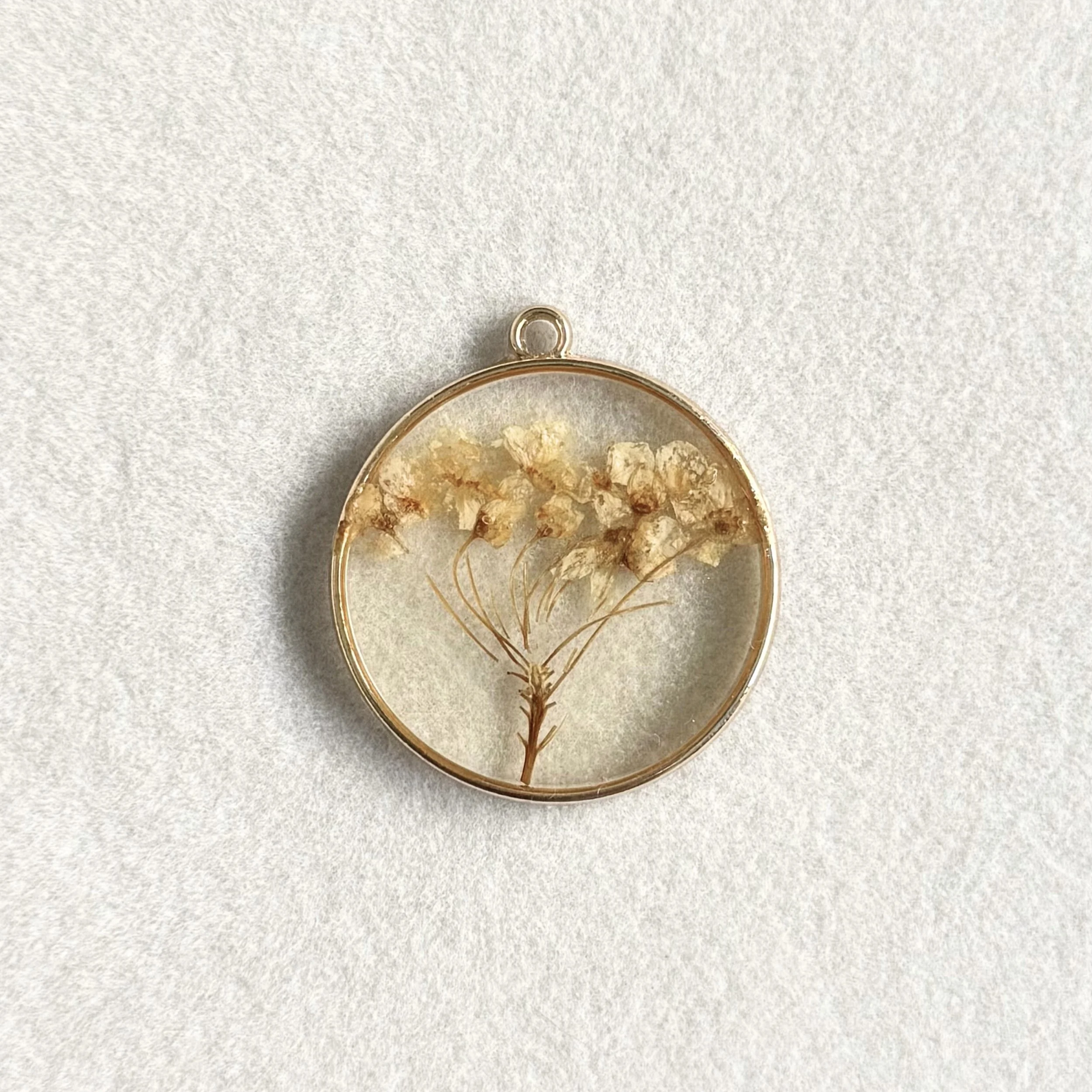 Baby’s Breath Pressed Flower Charm