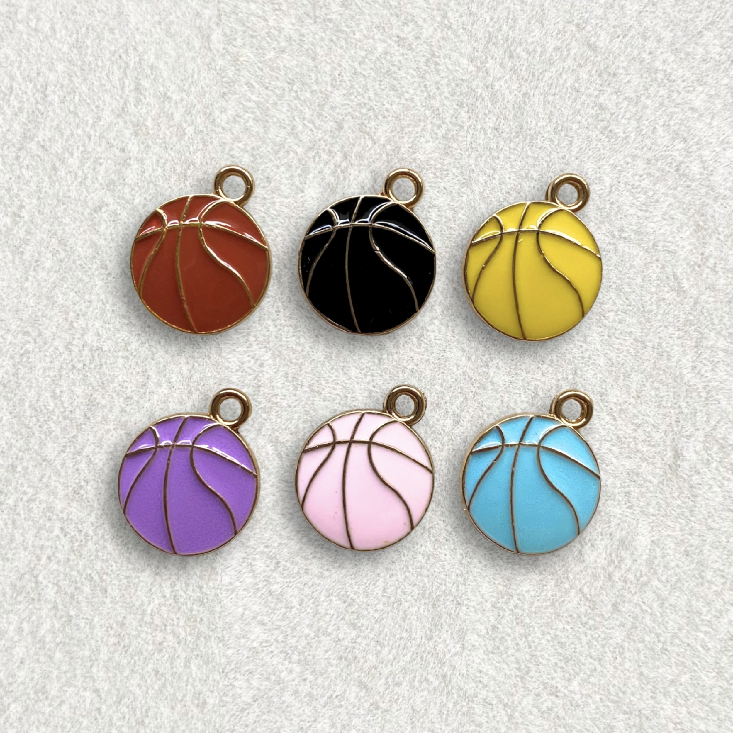 Basketball Enamel Charm