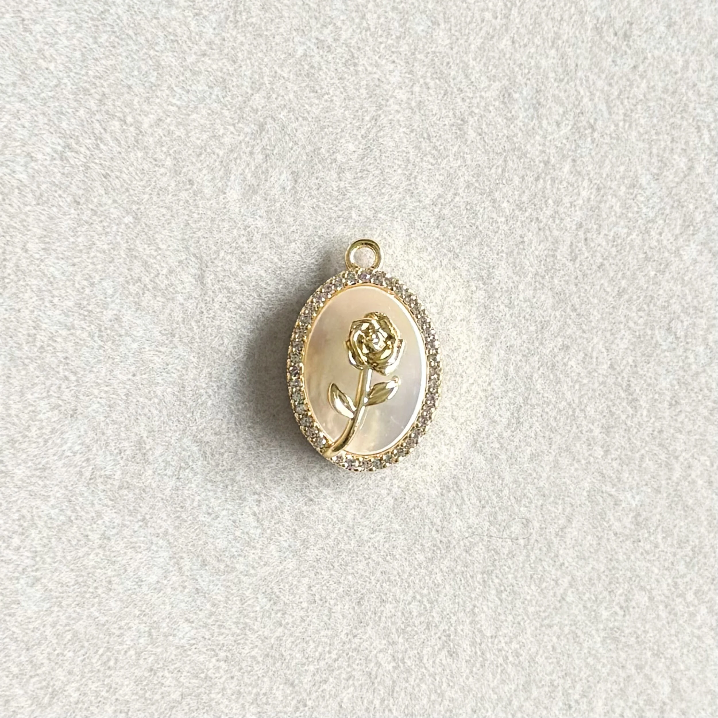 14K Pearly Rose Pendant
