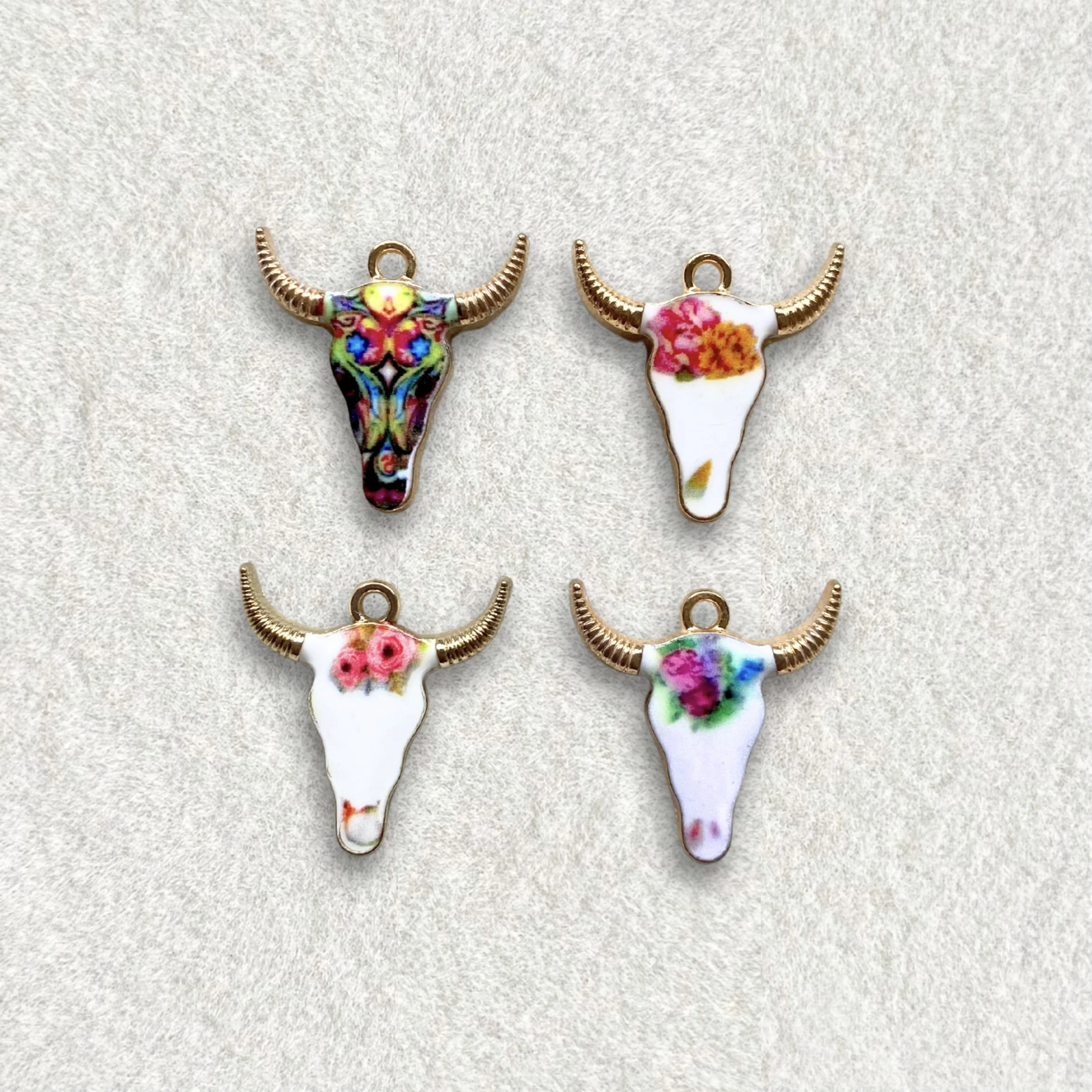 Floral Longhorn Charm