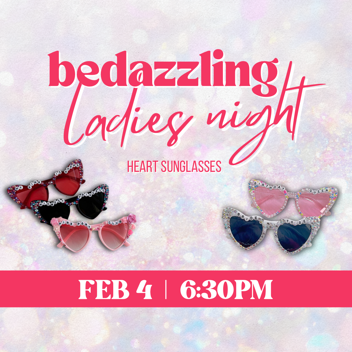 Ladies Night: Bedazzling Heart Sunglasses