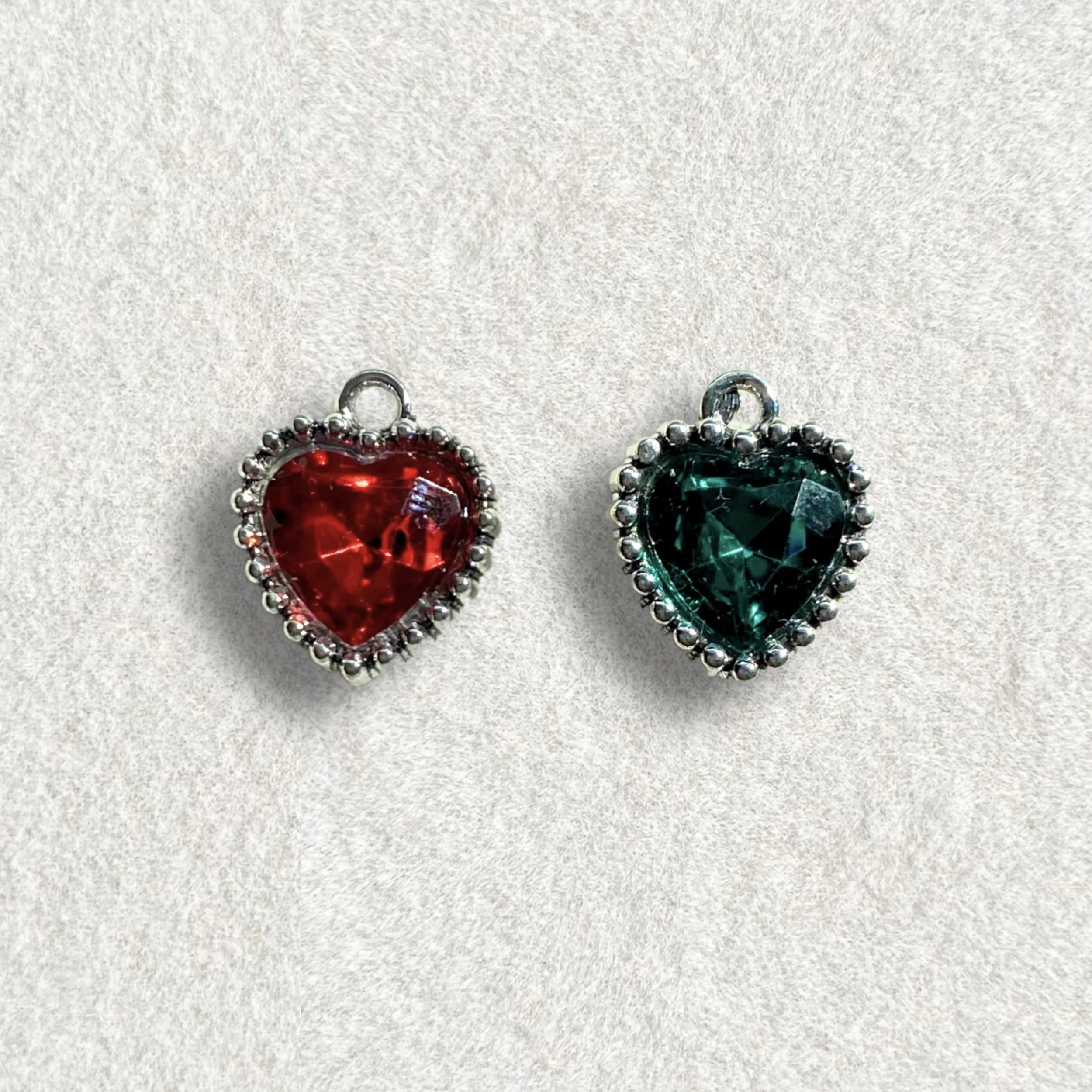 Silver Sparkling Heart Charm