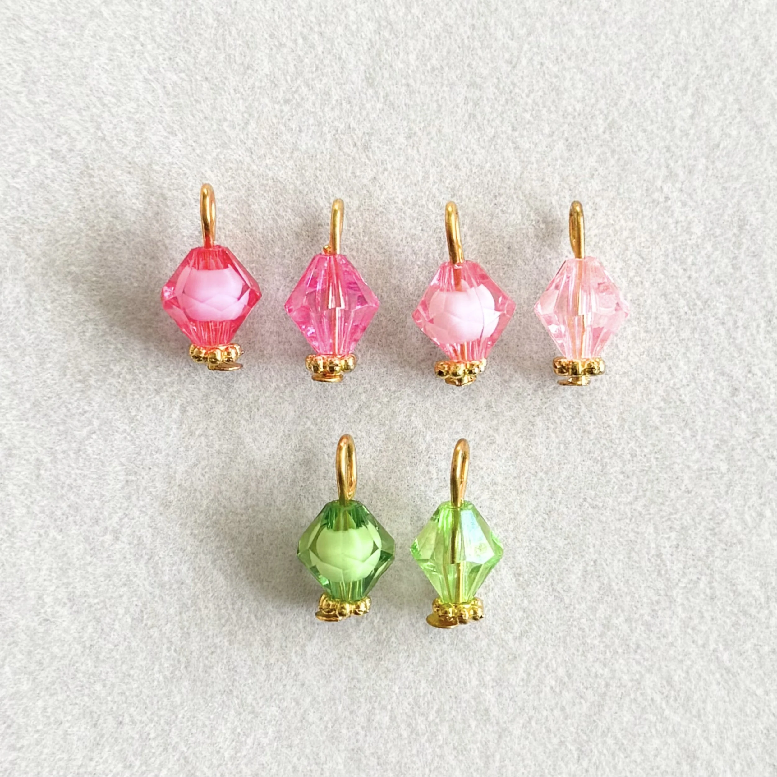 Pink & Green Bead Charm