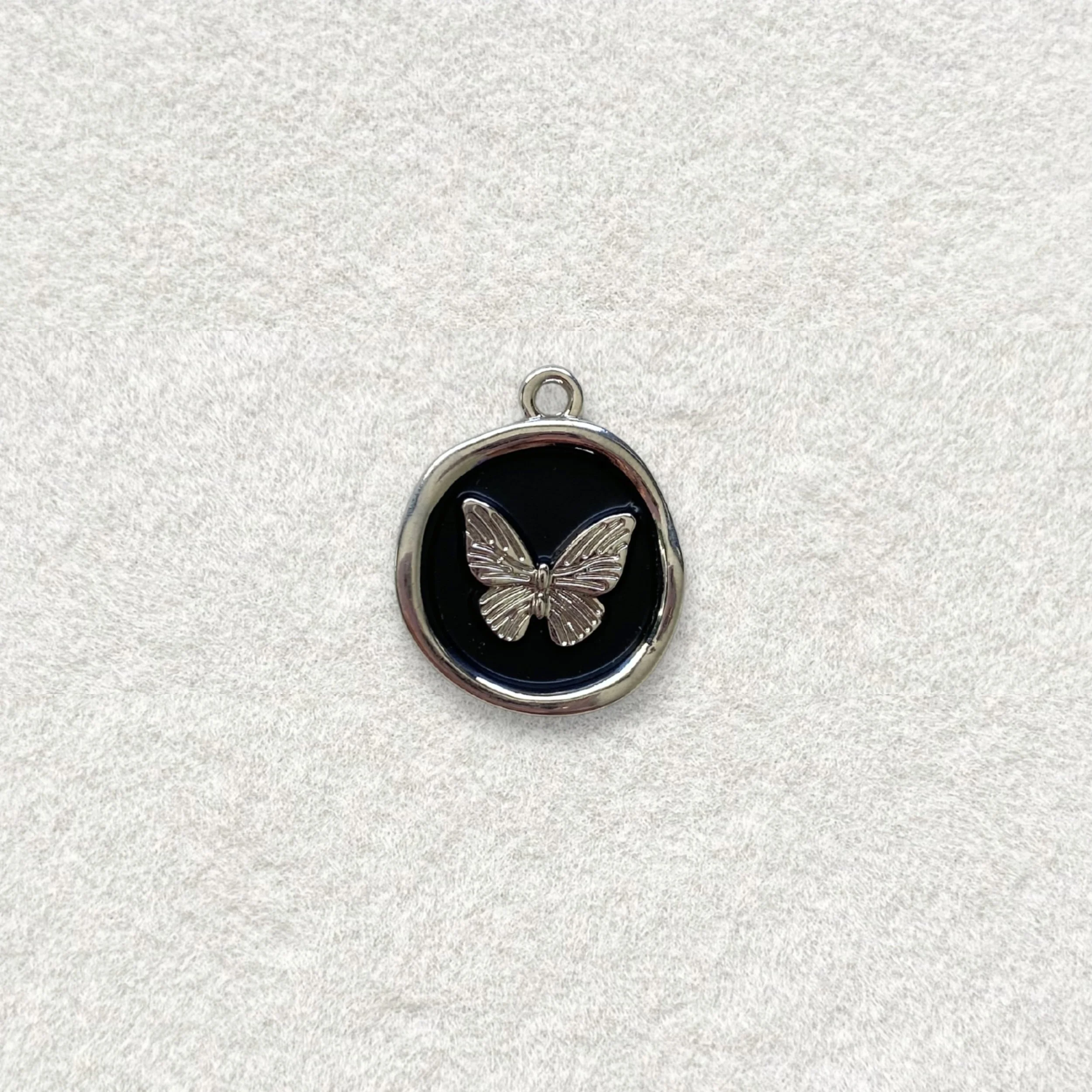 Silver Butterfly Wax Stamp Charm