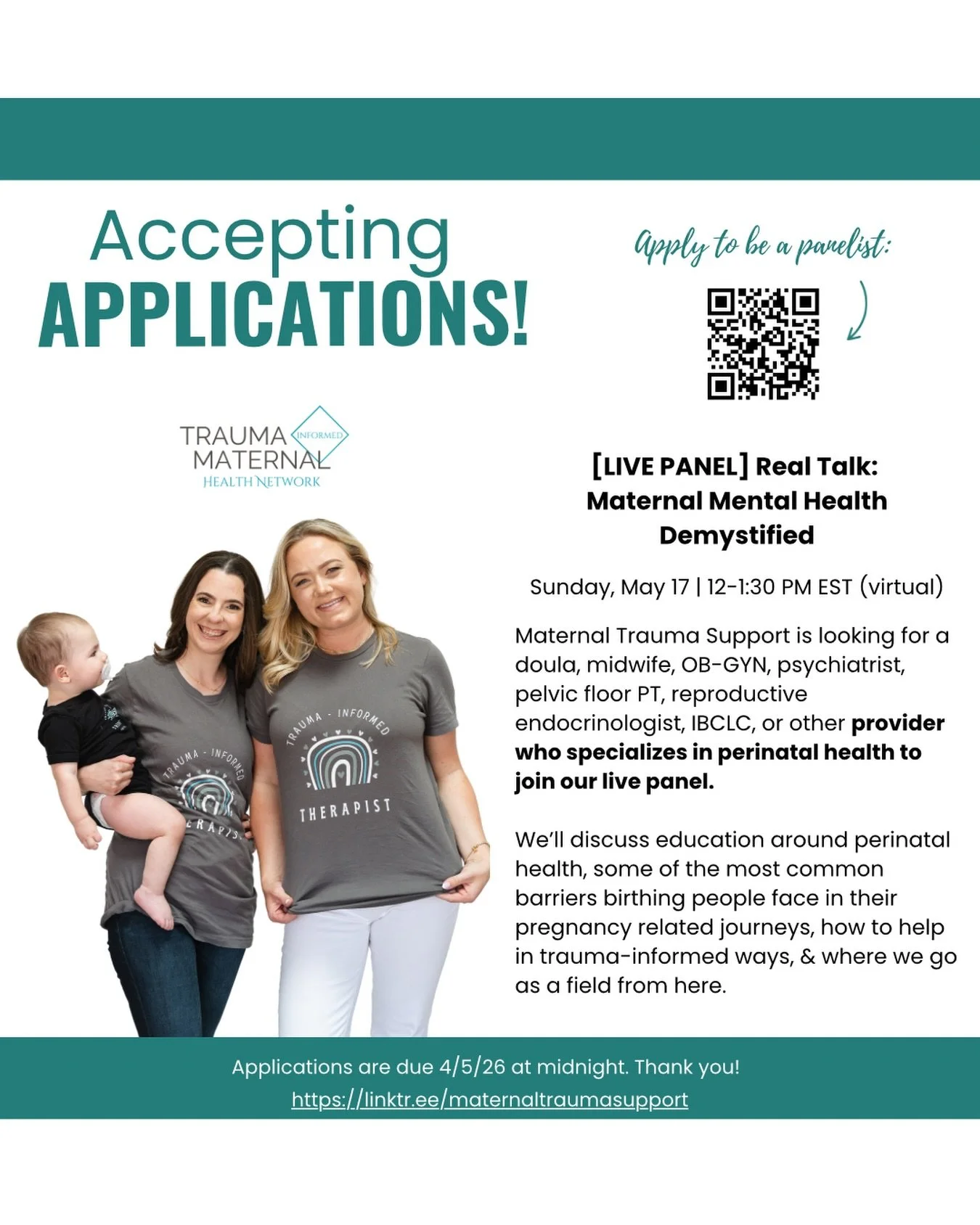 Maternal mental health isn&rsquo;t one-size-fits-all, and the way we talk about it matters.

This panel is an invitation to have a more honest, informed conversation about what people are actually experiencing and how we can support them better.

If 