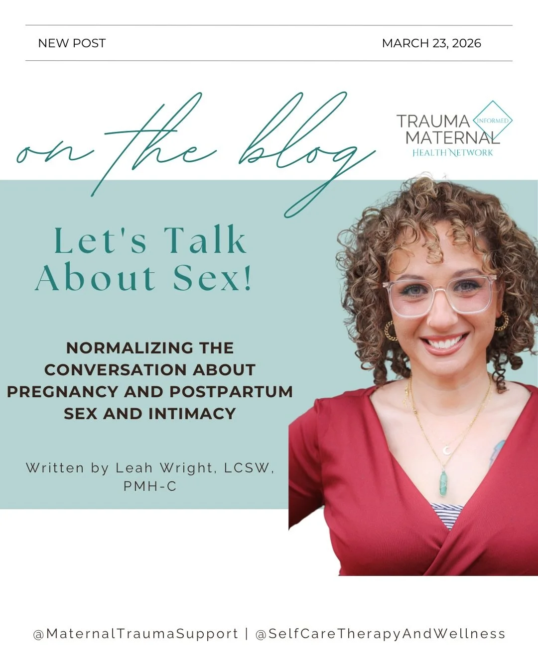✨&nbsp;Highlighting a new blog post we&rsquo;re excited about!

Guest writer Leah Wright, LCSW, PMH-C, explores the often unspoken realities of sex during pregnancy and postpartum, and how physical changes, emotional shifts, and past experiences can 