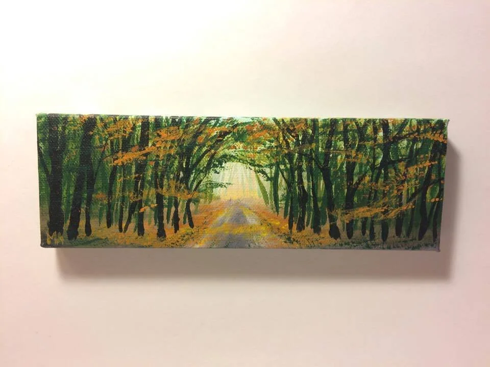 Autumn Forest Path acrylic 3x8 inch.jpg