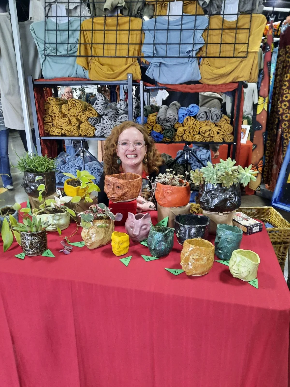 Me with my pots at last years Bizarre Bazaar. 