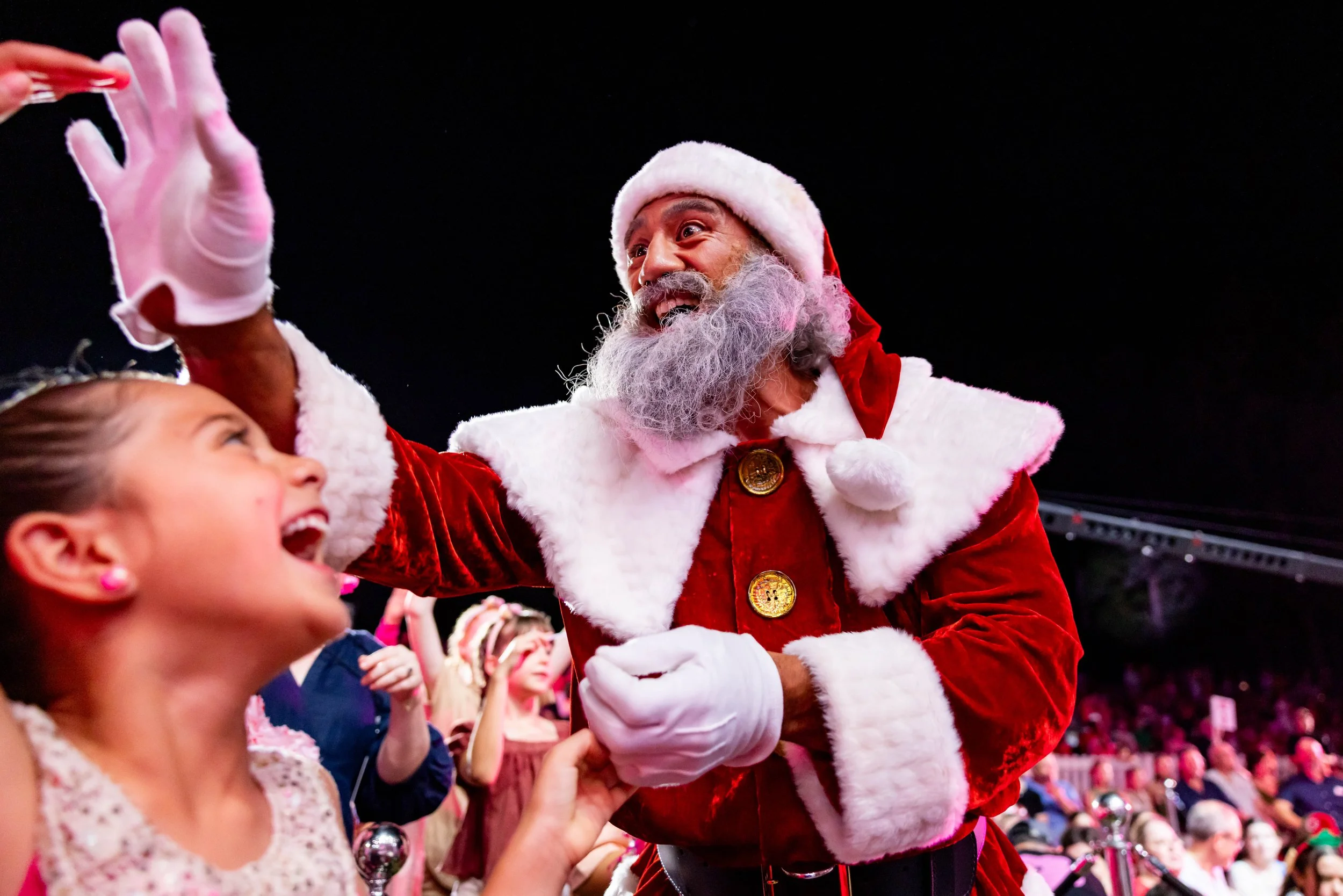 Santa greeting children at the Lord Mayors Christmas Carols 2023. Photo by Lachlan Douglas.jpg
