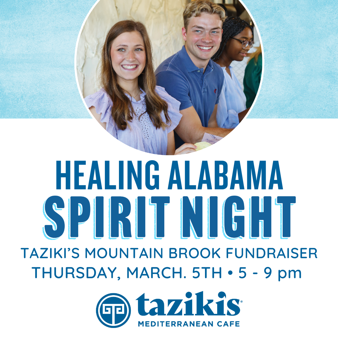 Healing Alabama Spirit Night at Taziki's Mountain Brook!