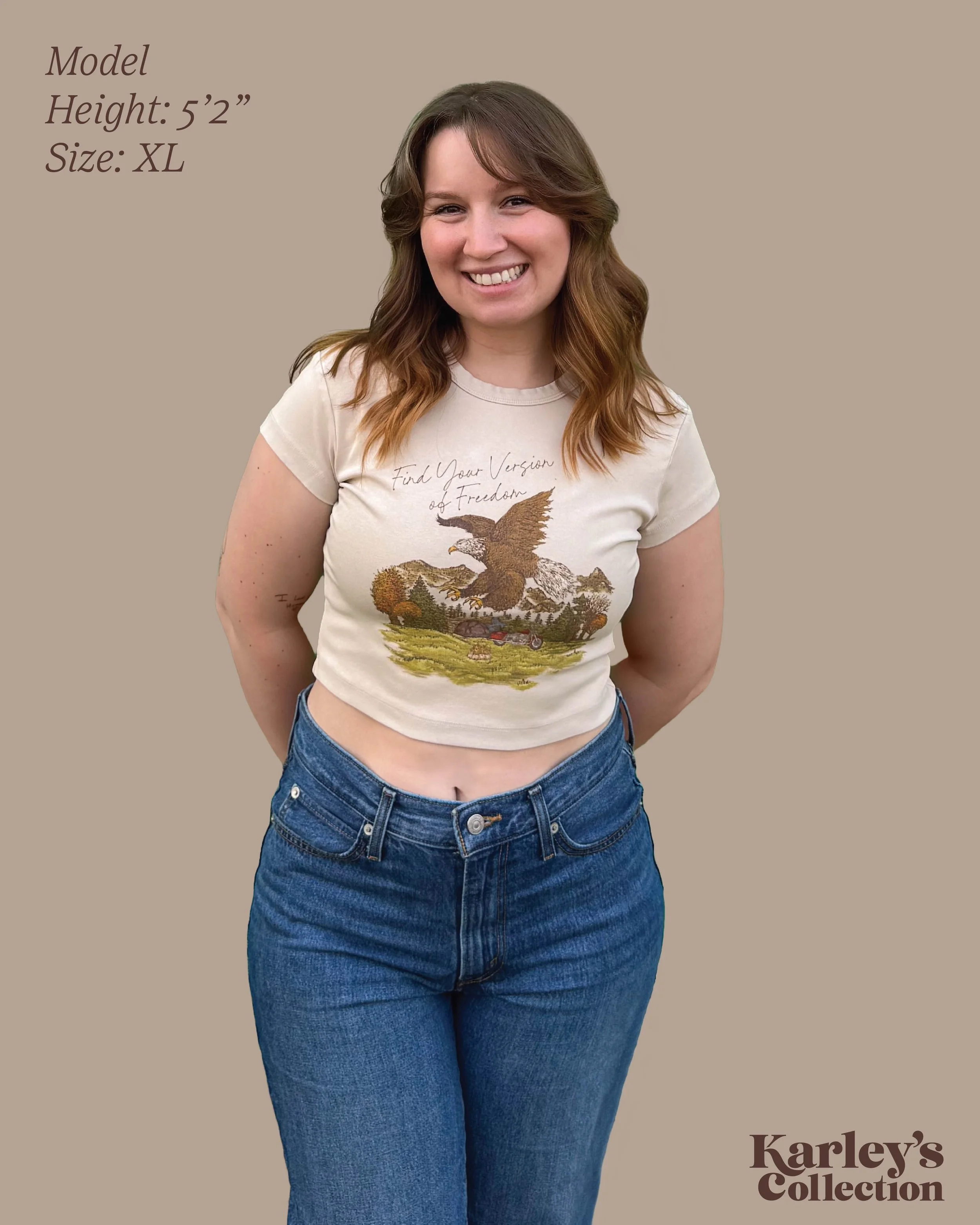 Find Your Version Of Freedom Design on Cropped Tee