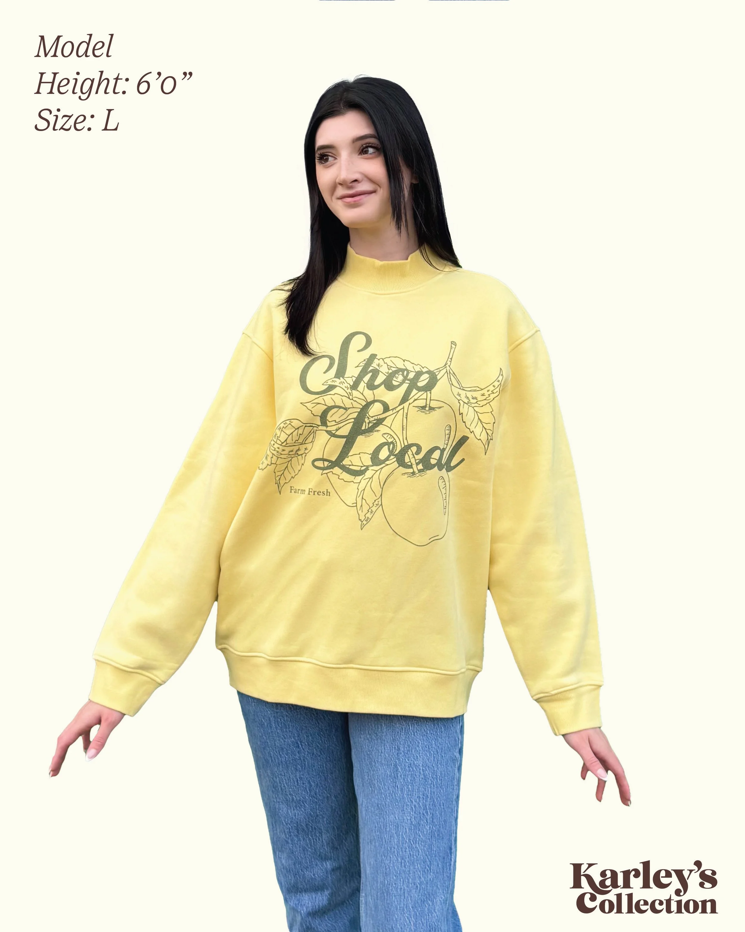 Shop Local Design on Ribbed Turtleneck Sweatshirt