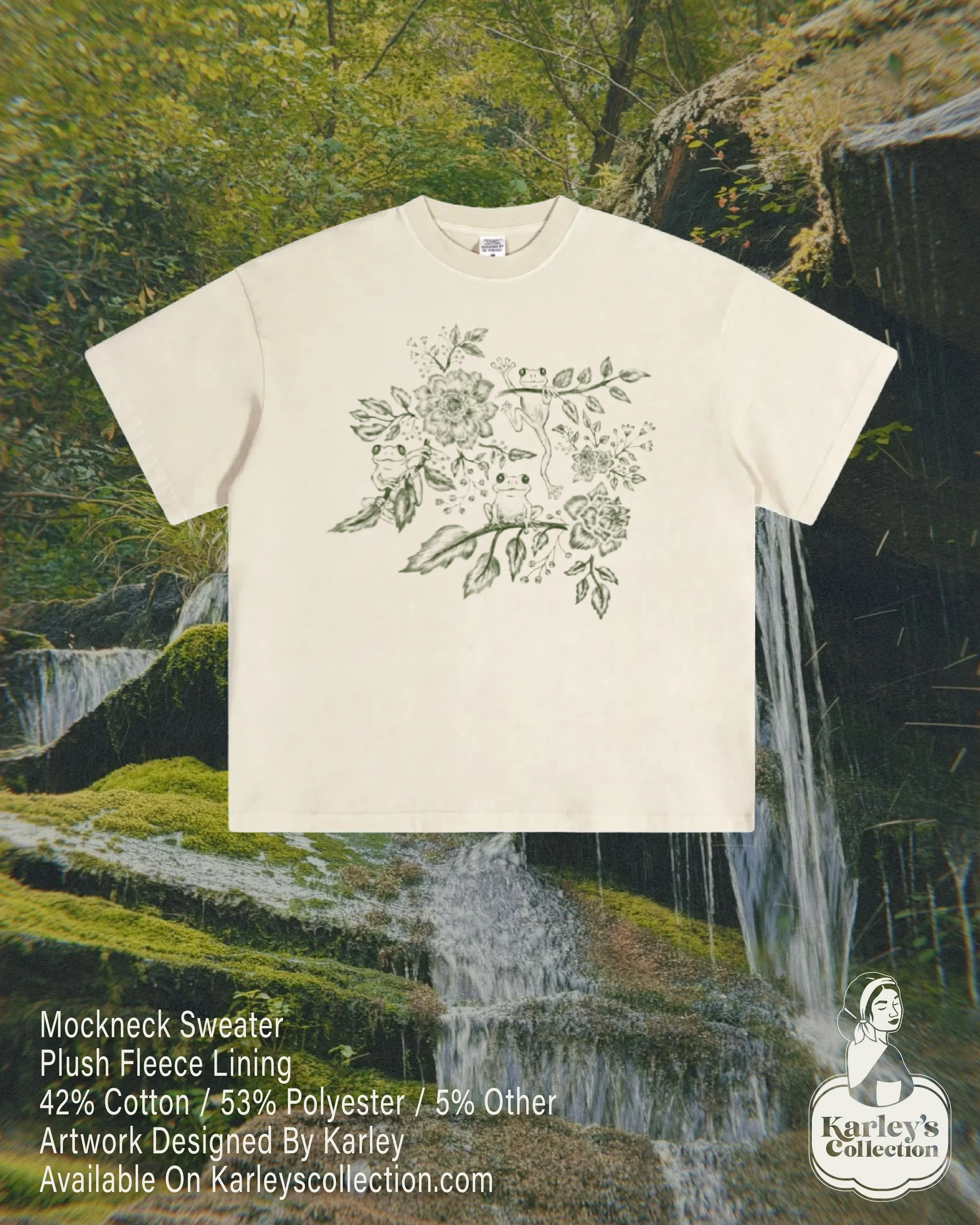 Frog Trio Design on Oversized T-shirt