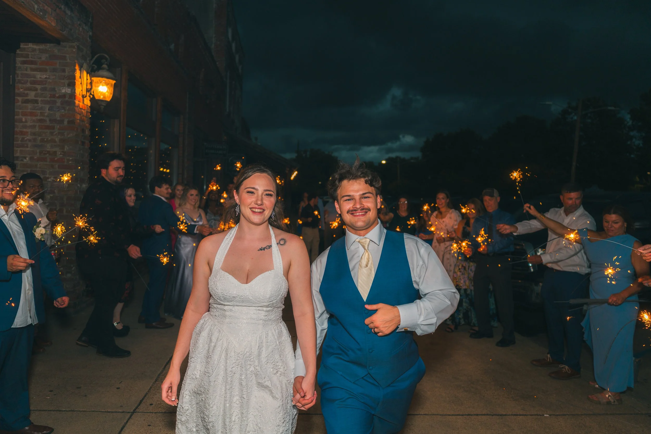 Wedding sparkler exit