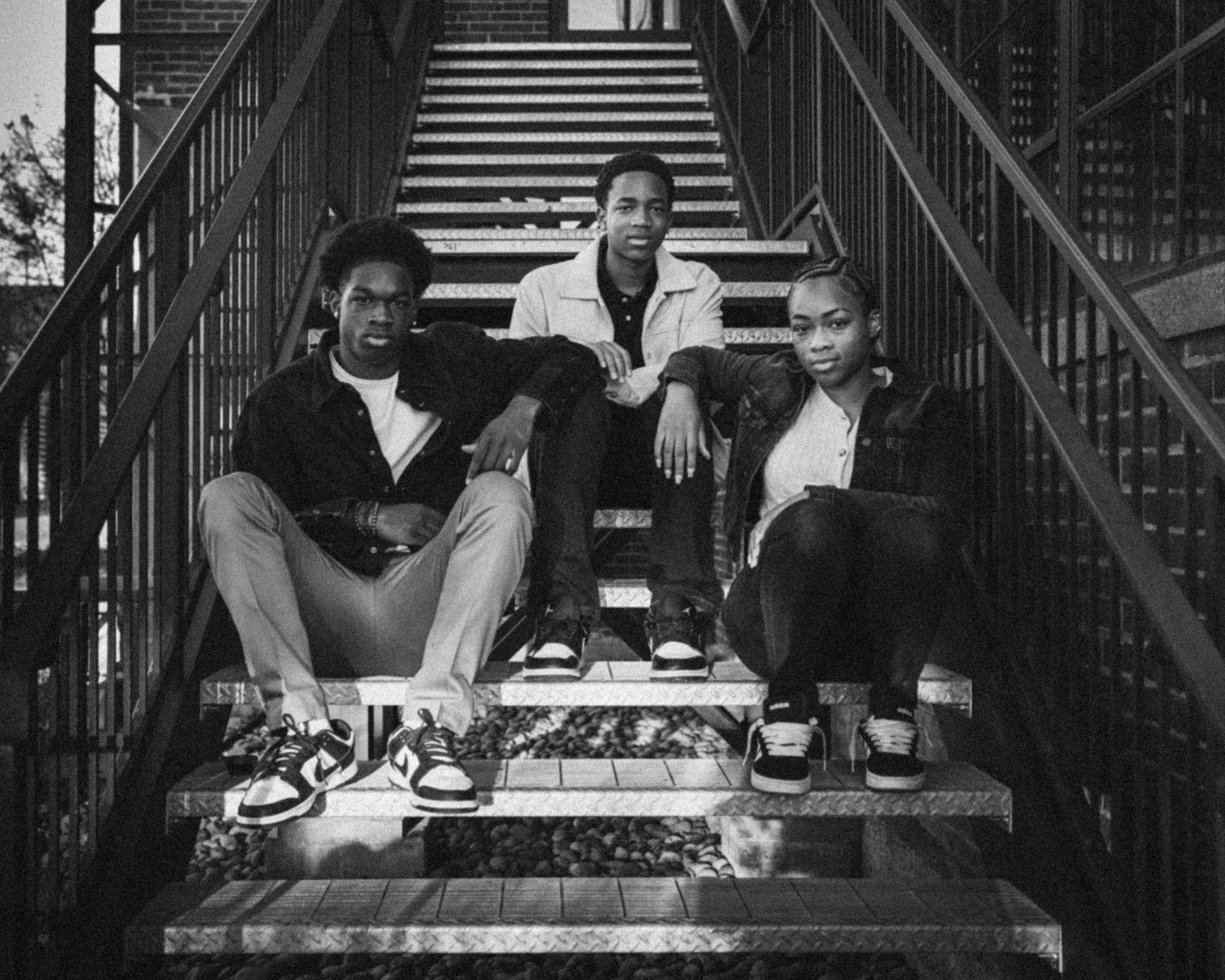 Black teens on steps