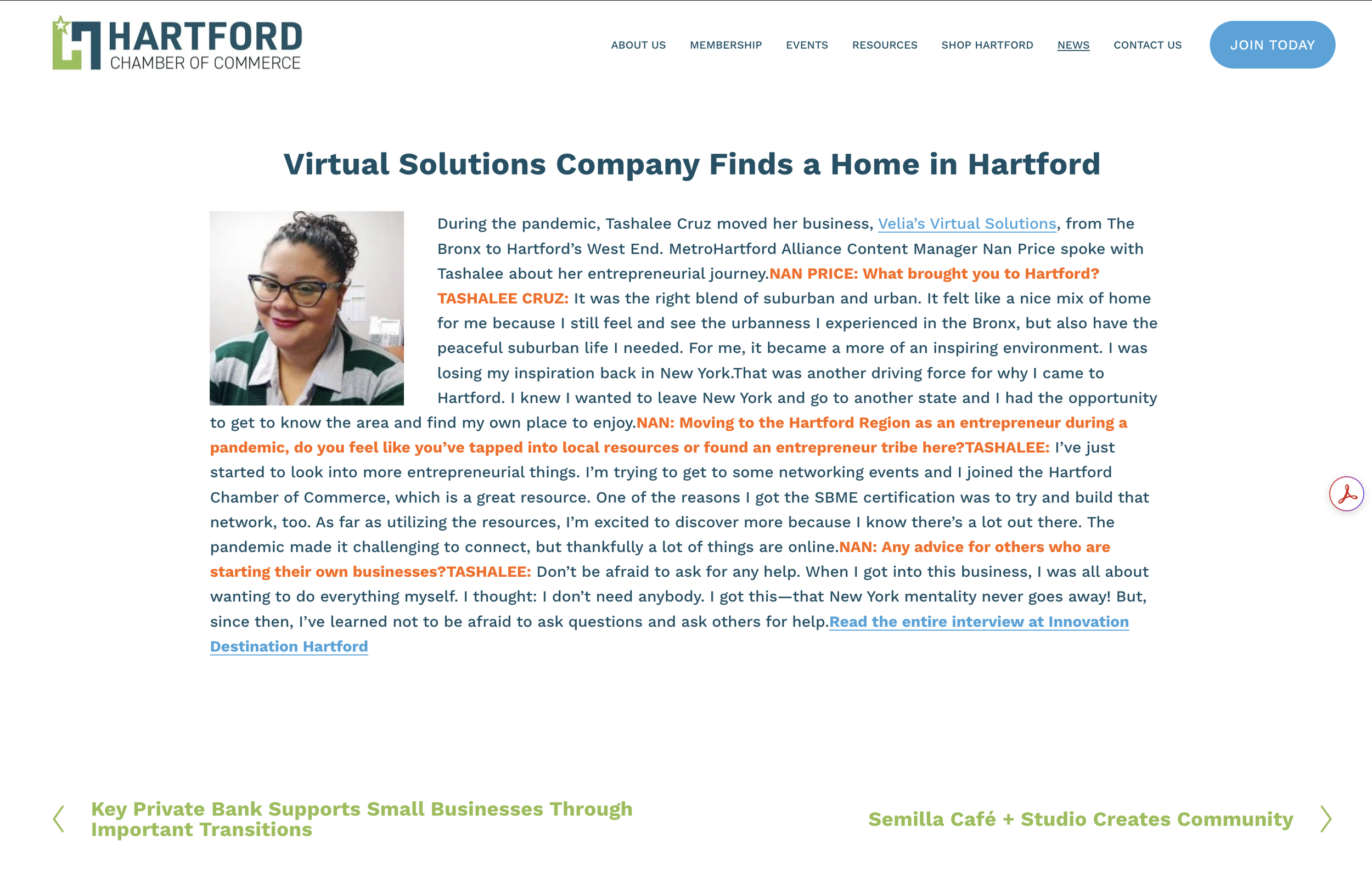 Hartford Chamber of Commerce Feature