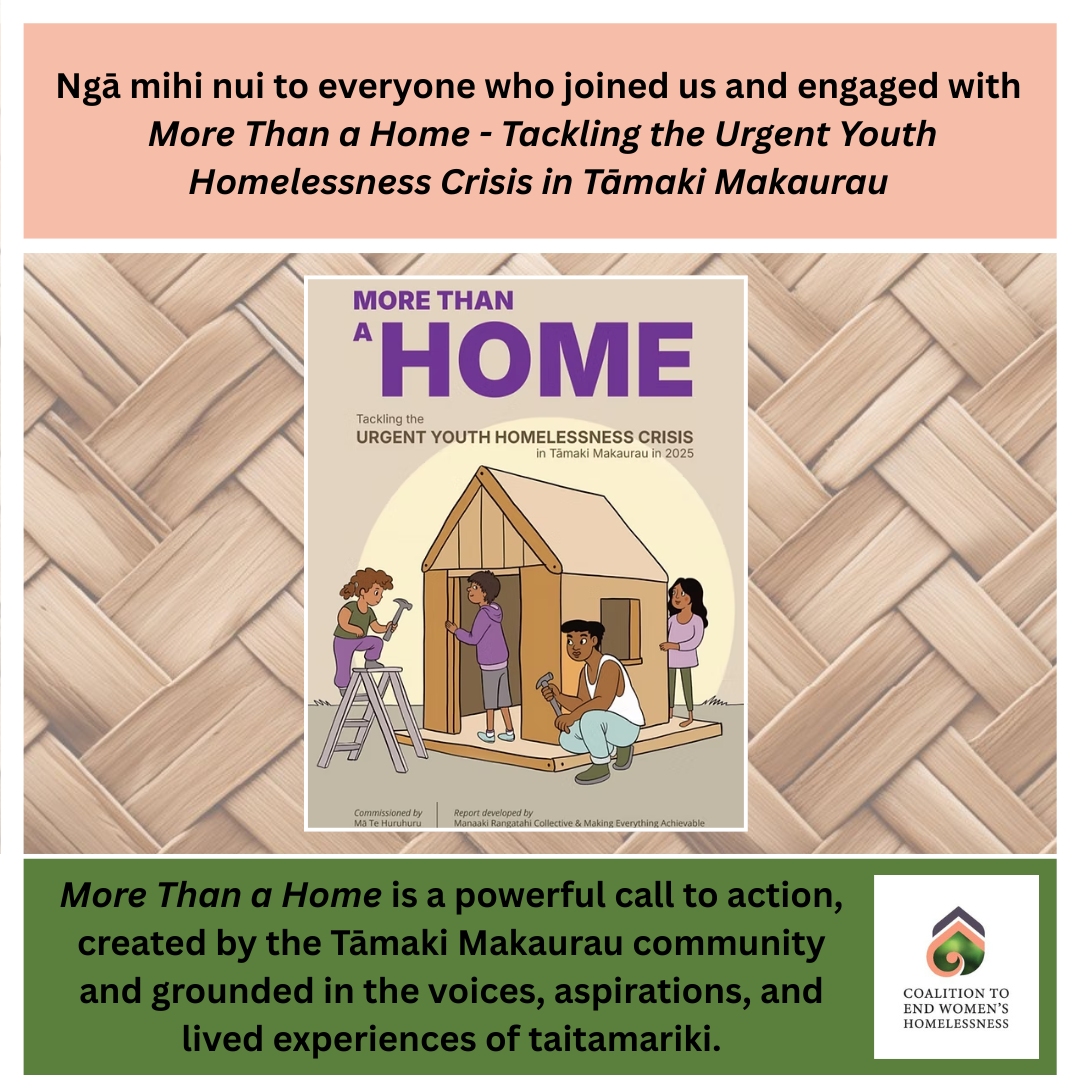 More Than a Home by Manaaki Rangatahi and Mā Te Huruhuru - webinar recording and resources