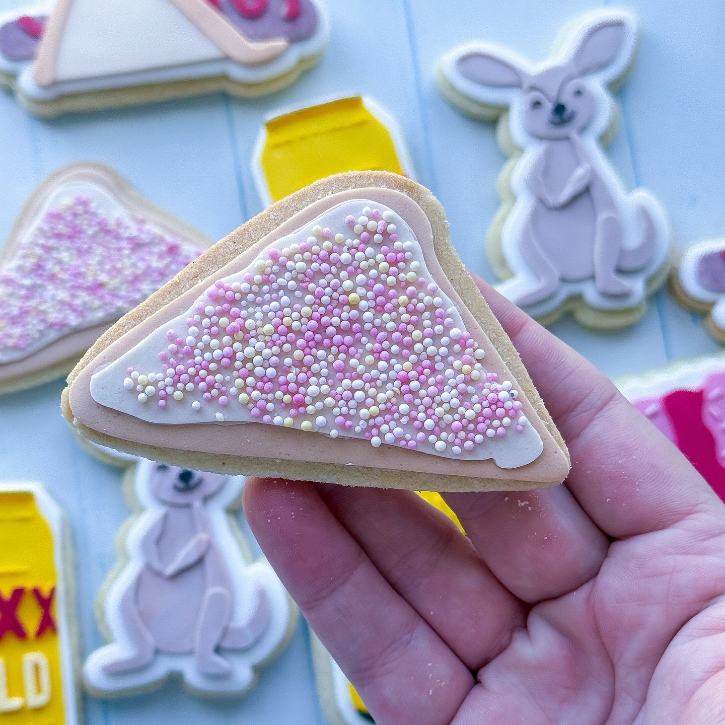 🇦🇺✨ Aussie nostalgia, but make it cookie form!
Fairy bread, Vegemite, XXXX Gold and a snag in bread &mdash; the true taste of home (just with way more sugar 😜).

This time of year, my kitchen is flat out like a lizard drinking 🐊 and every single 