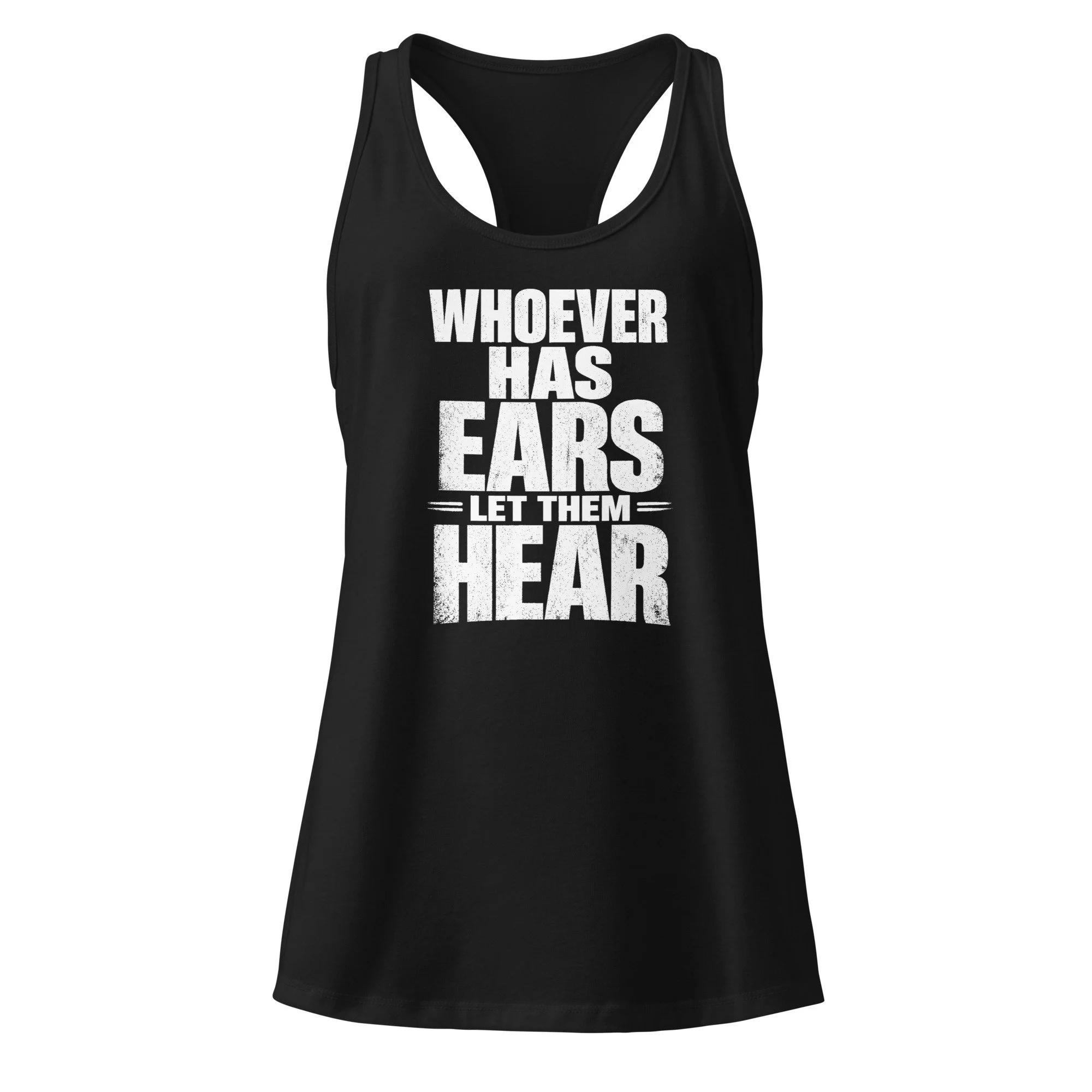 Whoever Has Ears Women’s fitted racerback tank top