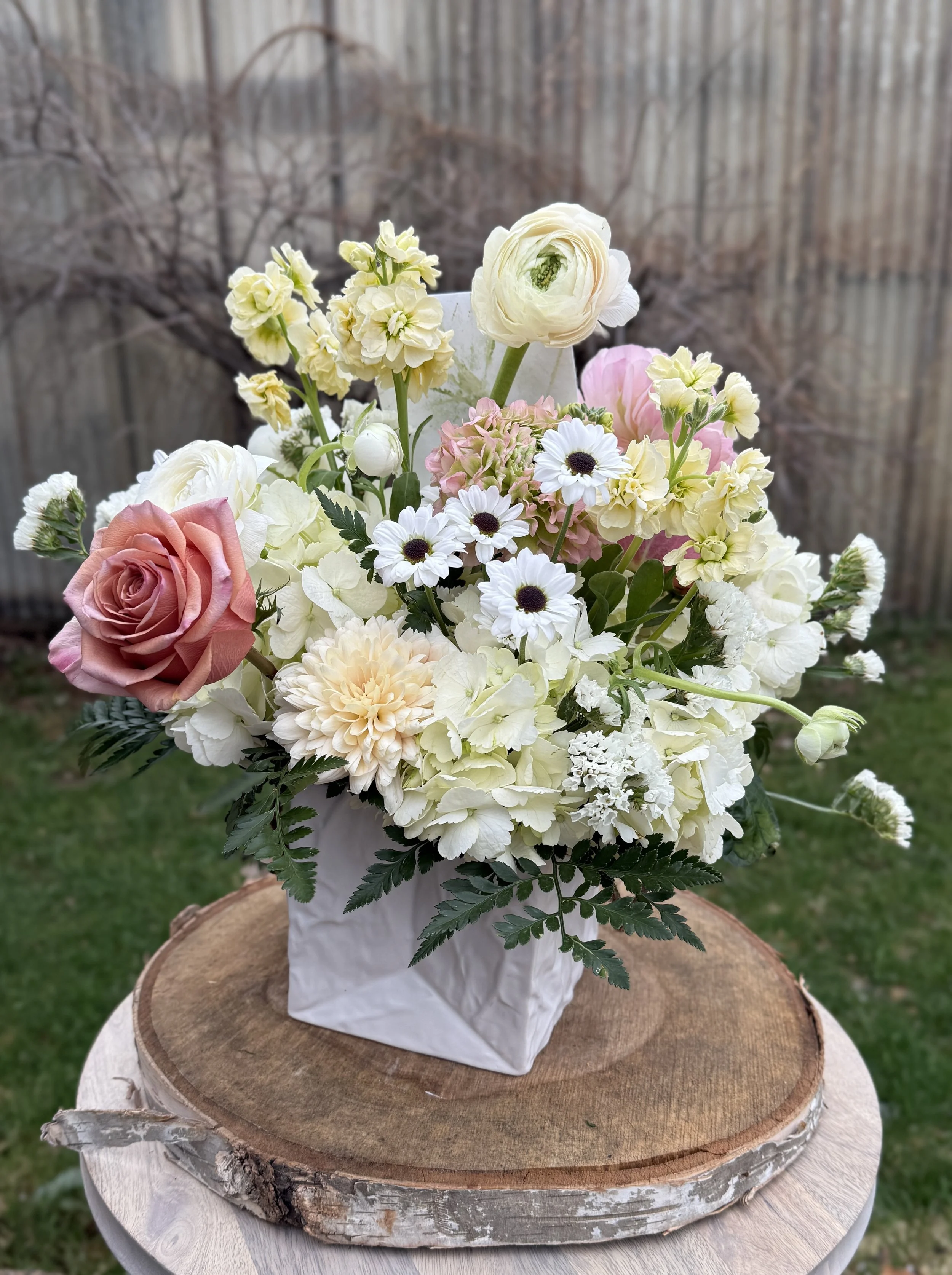 The 'Sweet Meadow' Ceramic Bag Arrangement